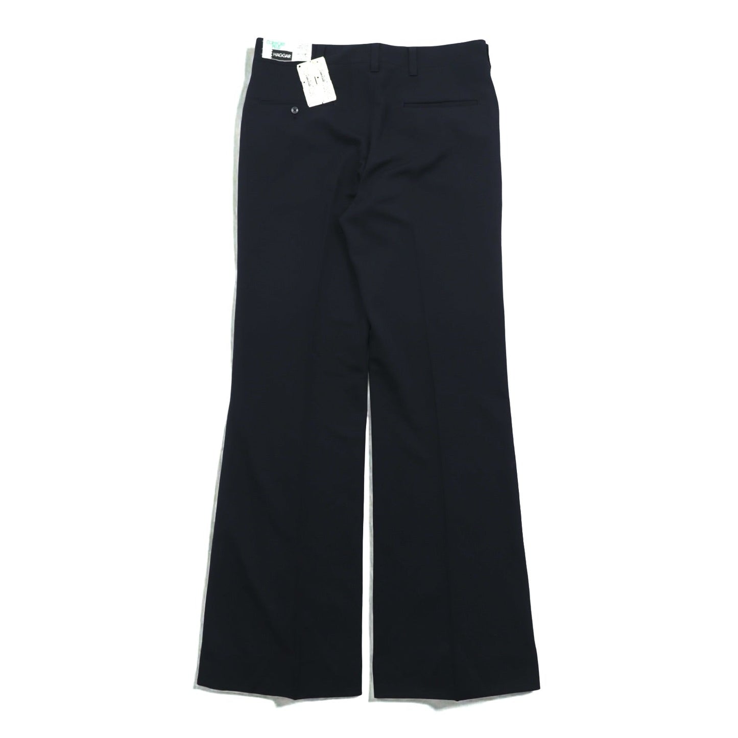 HAGGAR 70年代 USA製 ヴィンテージ フレア スラックス パンツ M ネイビー SCOVILLジップ デッドストック ブーツカット スタプレ 未使用品