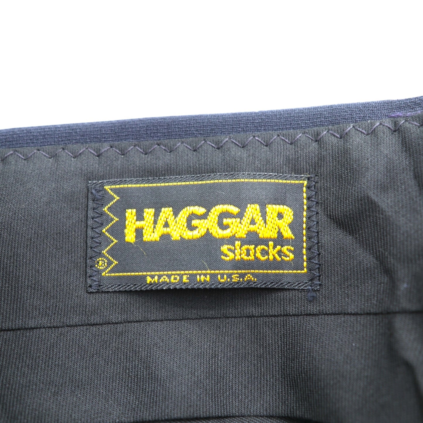 HAGGAR 70年代 USA製 ヴィンテージ フレア スラックス パンツ M ネイビー SCOVILLジップ デッドストック ブーツカット スタプレ 未使用品