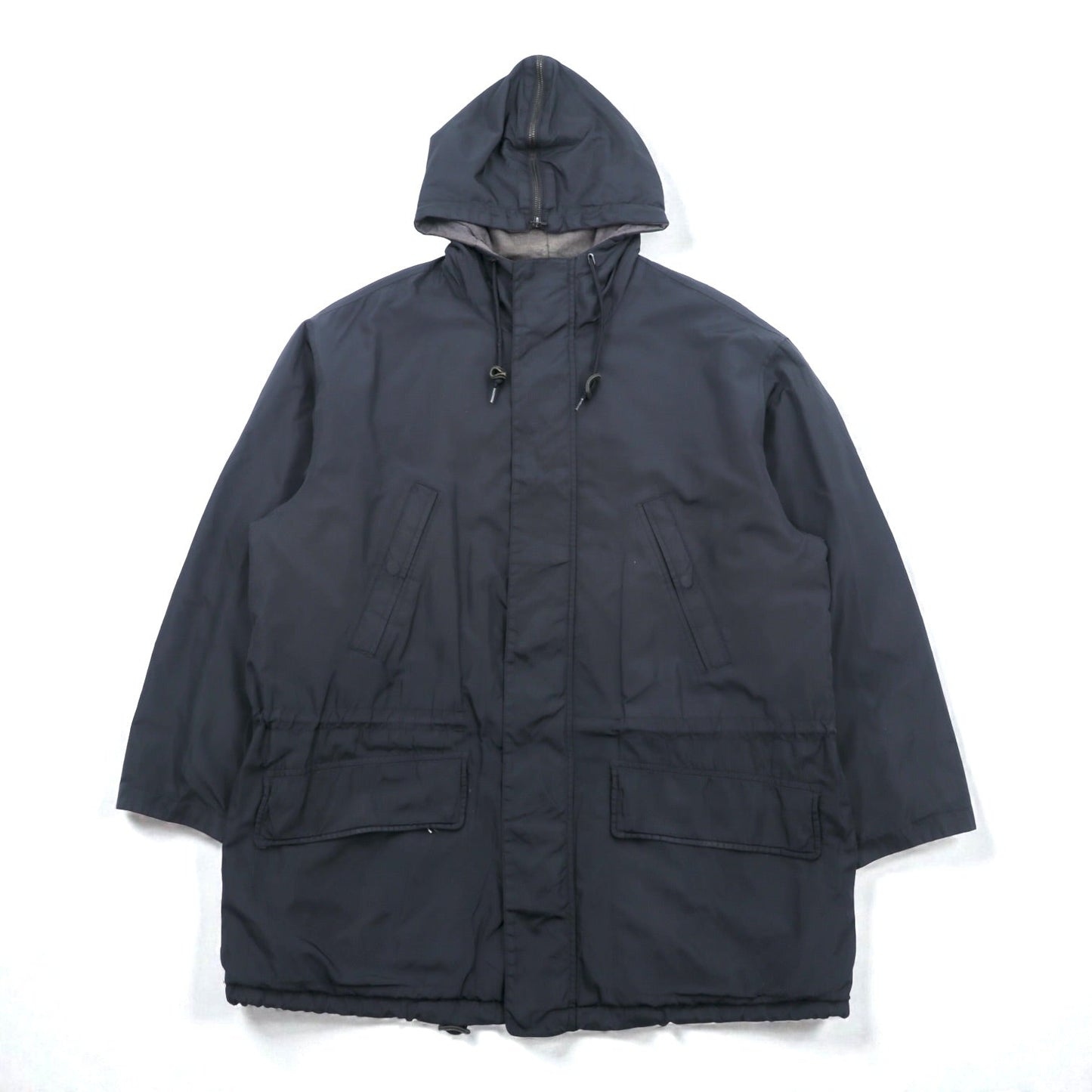 NAUTICA 90年代 N-3B Thermolite ACTIVE 中綿 フライトジャケット M ブラック ナイロン ドローコード ラビットパーカー