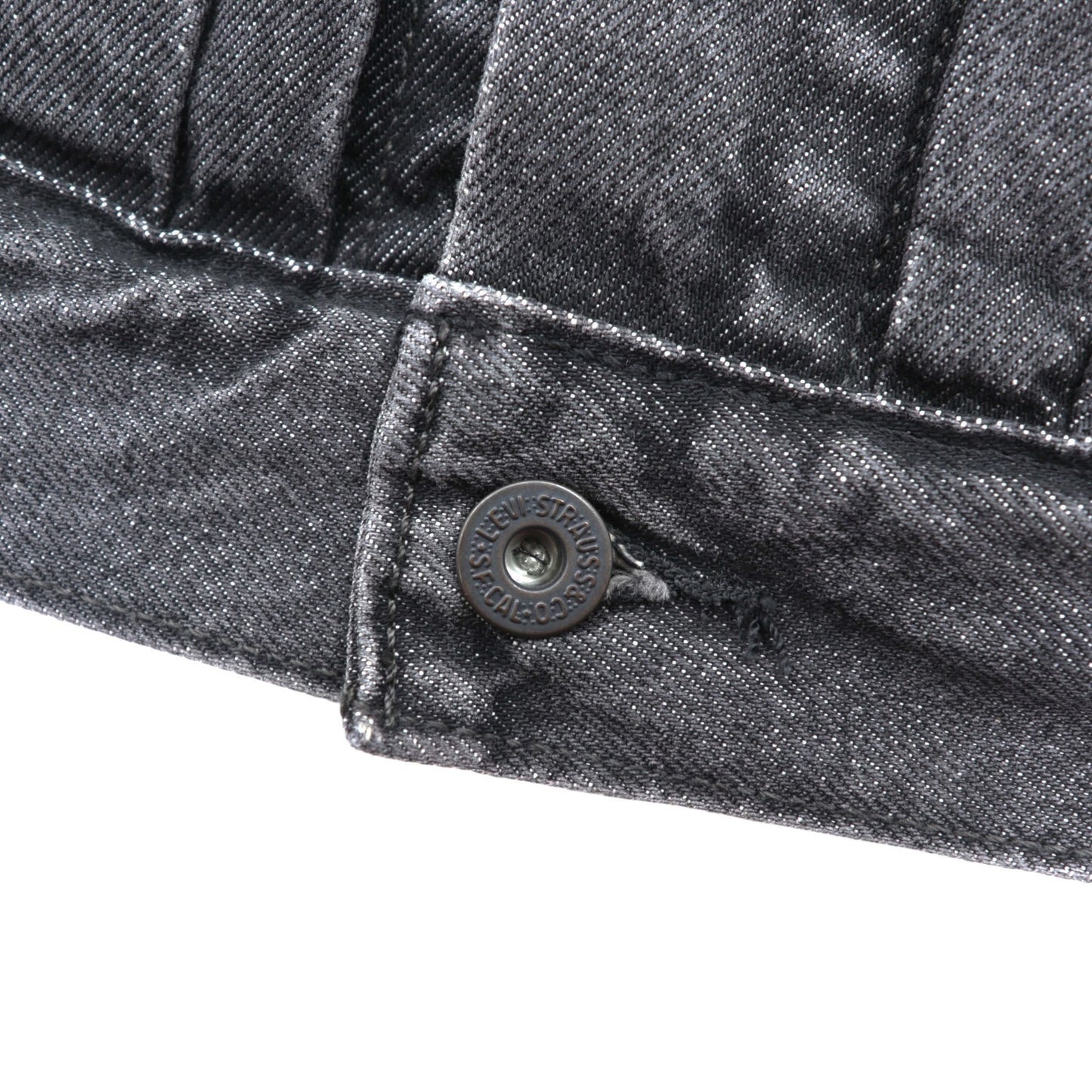 Levi's 大戦モデル 1st タイプ ビッグE デニム トラッカージャケット Gジャン S ブラック TYPE 1 短丈 ビッグサイズ シンチバック ダブルプリーツ PREMIUM A3174-0000