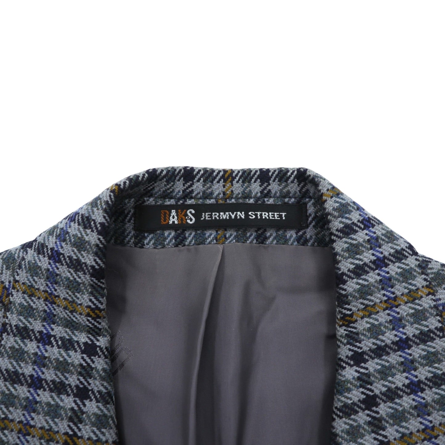 DAKS 80年代 英国製 グレンチェック 2B ブレザー テーラードジャケット L グレー ウール PURE NEW WOOL イギリス製