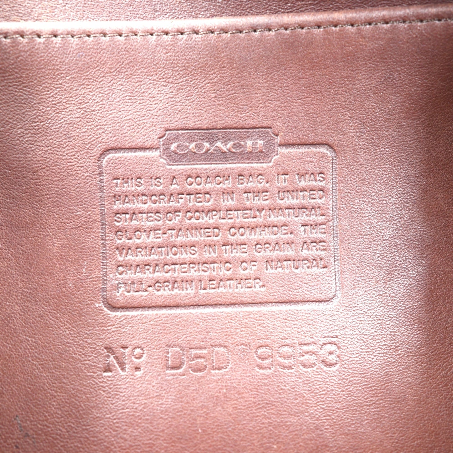 COACH 90年代 USA製 オールドコーチ バケツ型 ショルダーバッグ ダッフルサック マホガニー ダークブラウン グラブタンレザー 牛革 9953