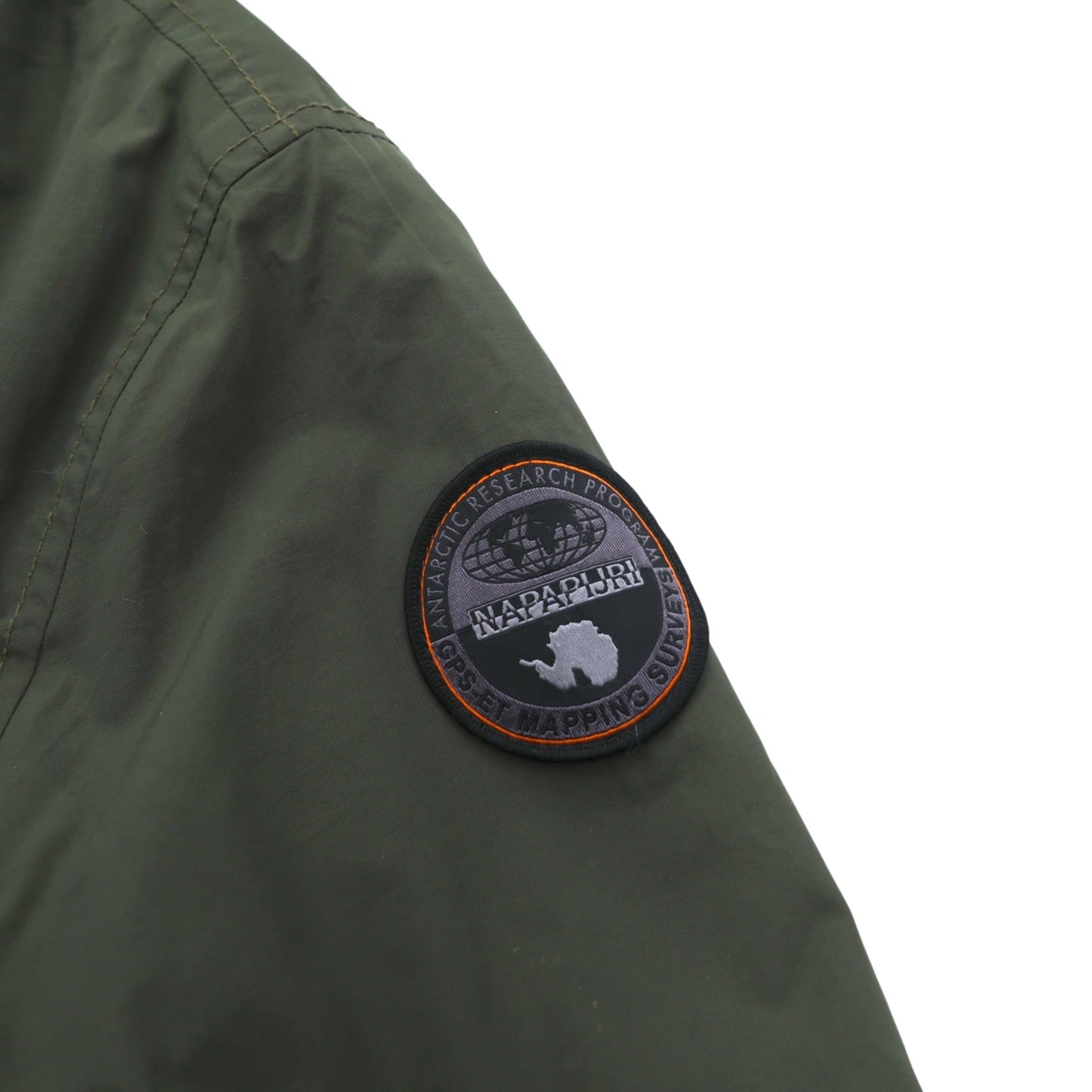 NAPAPIJRI ハーフジップ アノラックパーカー XL カーキ 中綿 ドローコード サイドジップ スリット Rainforest Jacket N0YGU0