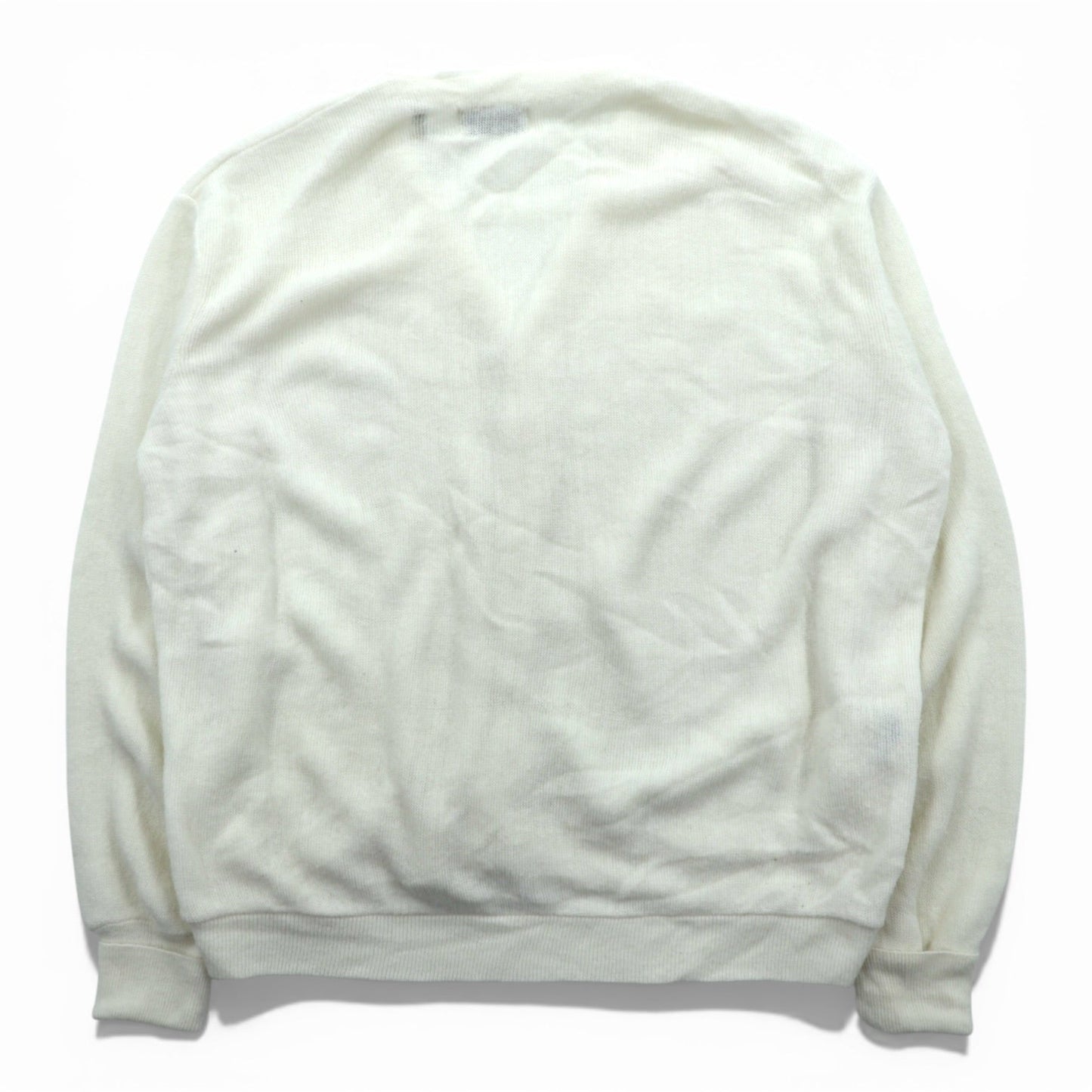 IZOD LACOSTE 70年代 USA製 ヴィンテージ アクリル ニット カーディガン L ホワイト 糸巻タグ ILGWUタグ UNION MADE