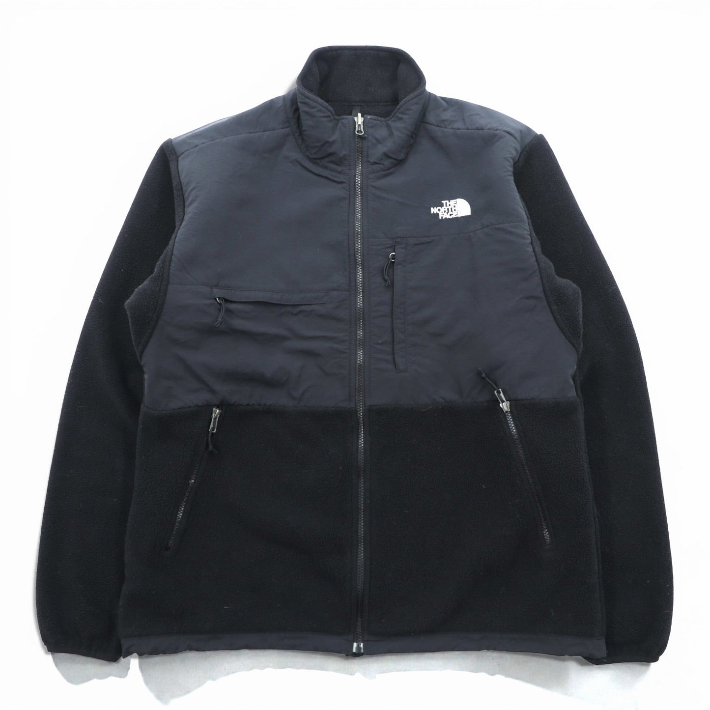 THE NORTH FACE ポーラテック POLARTEC デナリ フリースジャケット フルジップ L ブラック ナイロン切替 ドローコード