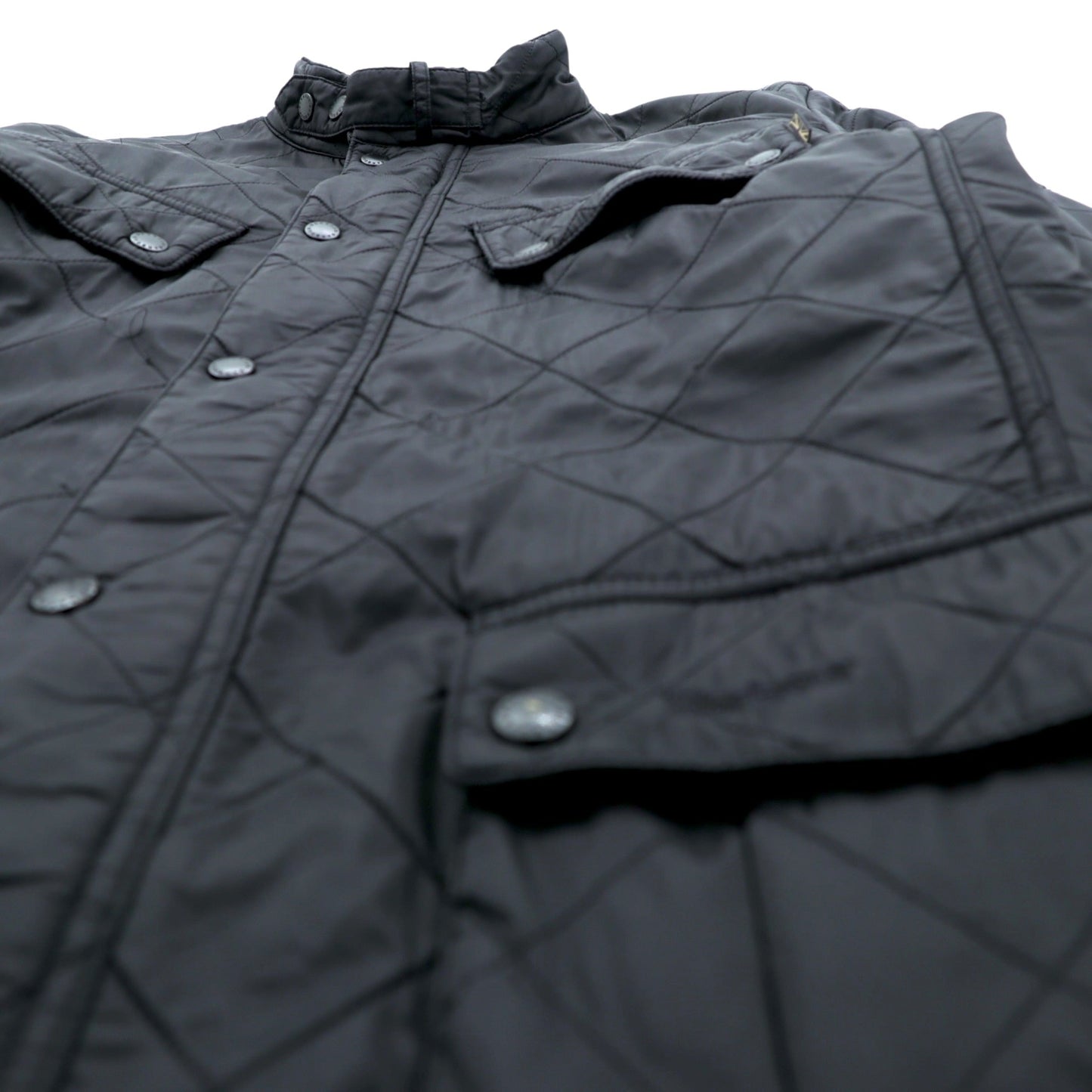 Barbour INTERNATIONAL インターナショナル モーターサイクルジャケット L ブラック キルティング ARIEL POLARQUILT MQU0365BK91