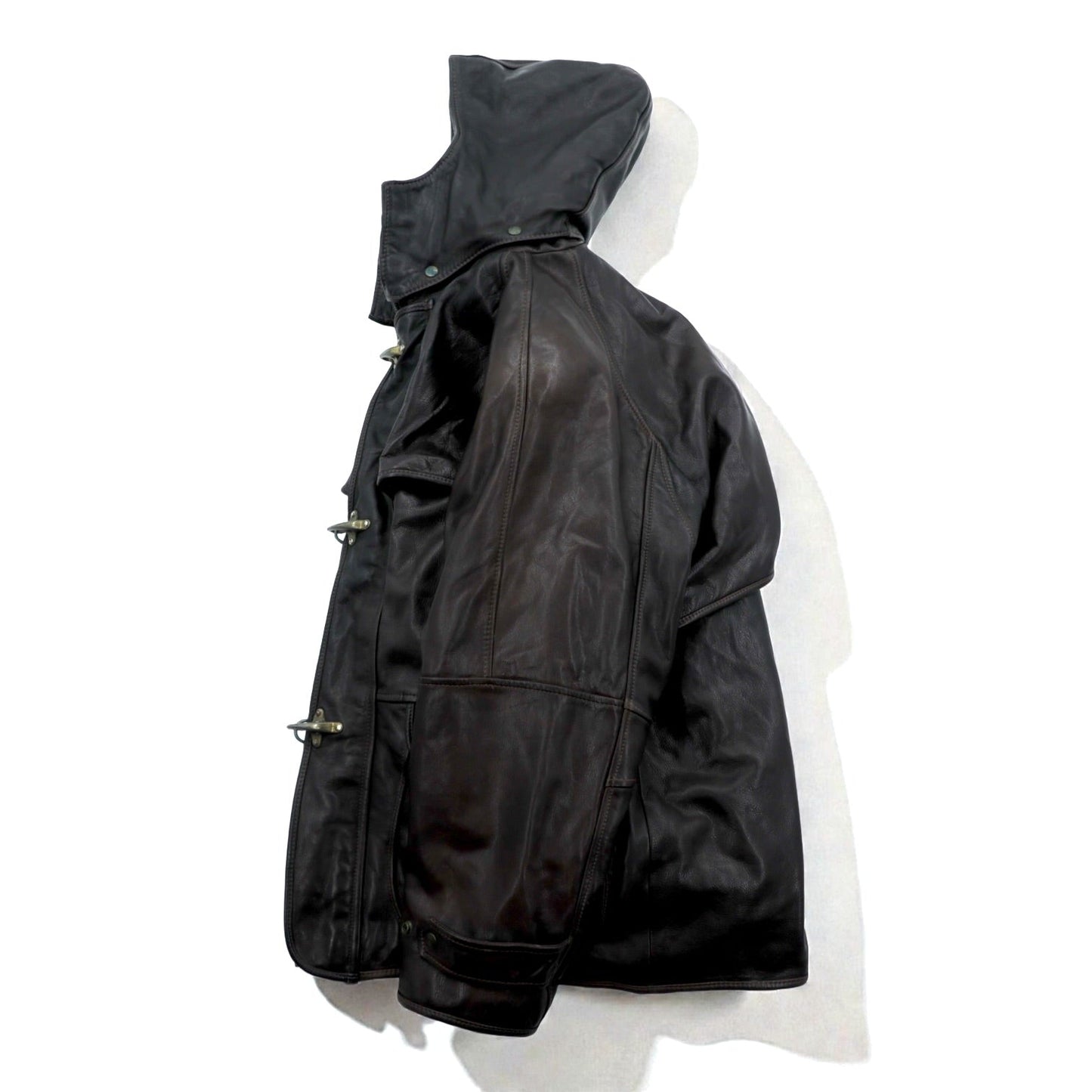 REDSKINS 90年代 ユーロヴィンテージ レザー ファイヤーマンジャケット カーコート XL B-32 ARMY & CIVIL レザー 本革
