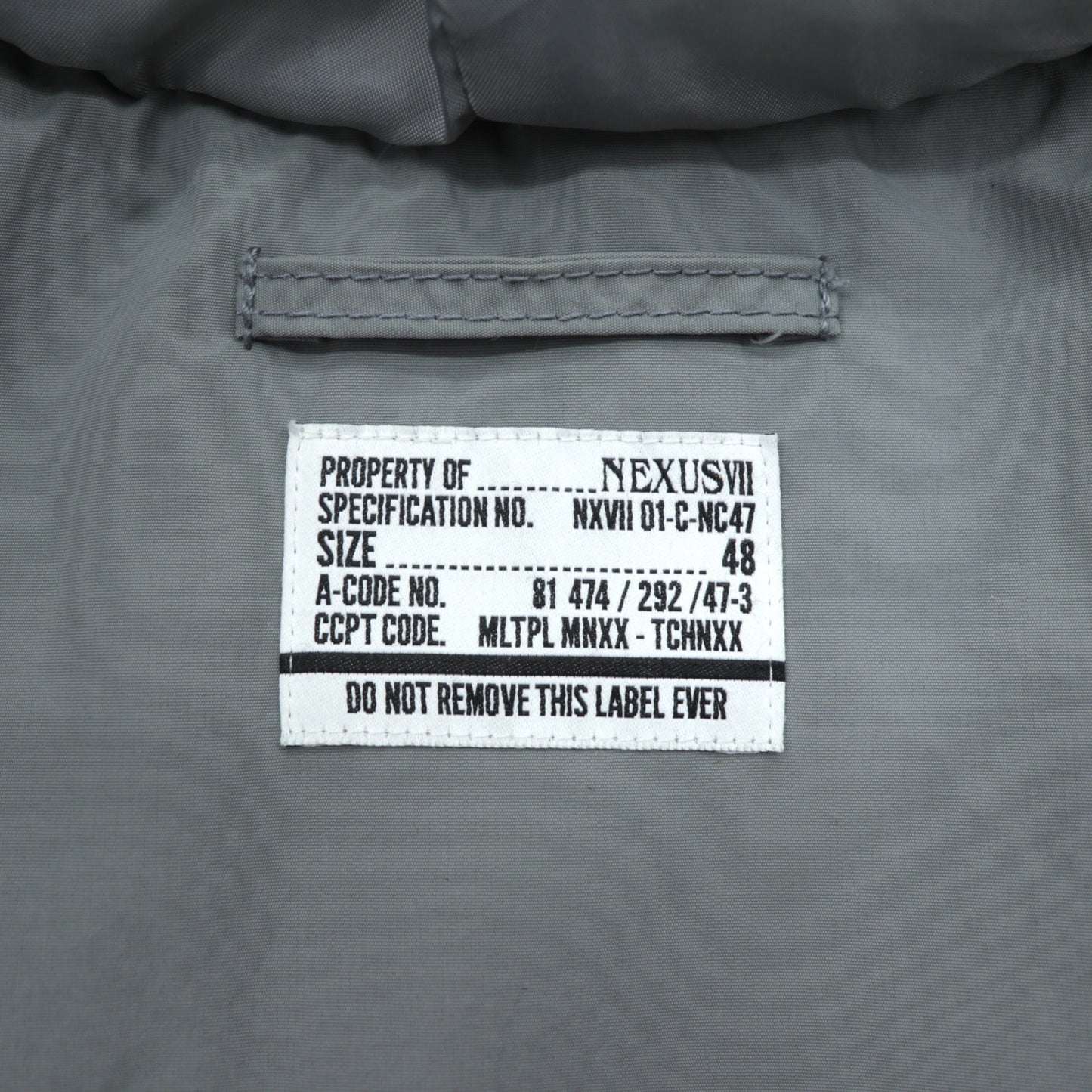 NEXUSVII. オメガジャケット2 OMEGA JACKET-II ダウンジャケット L グレー MNA-NTC-JOA 01-C-NC47