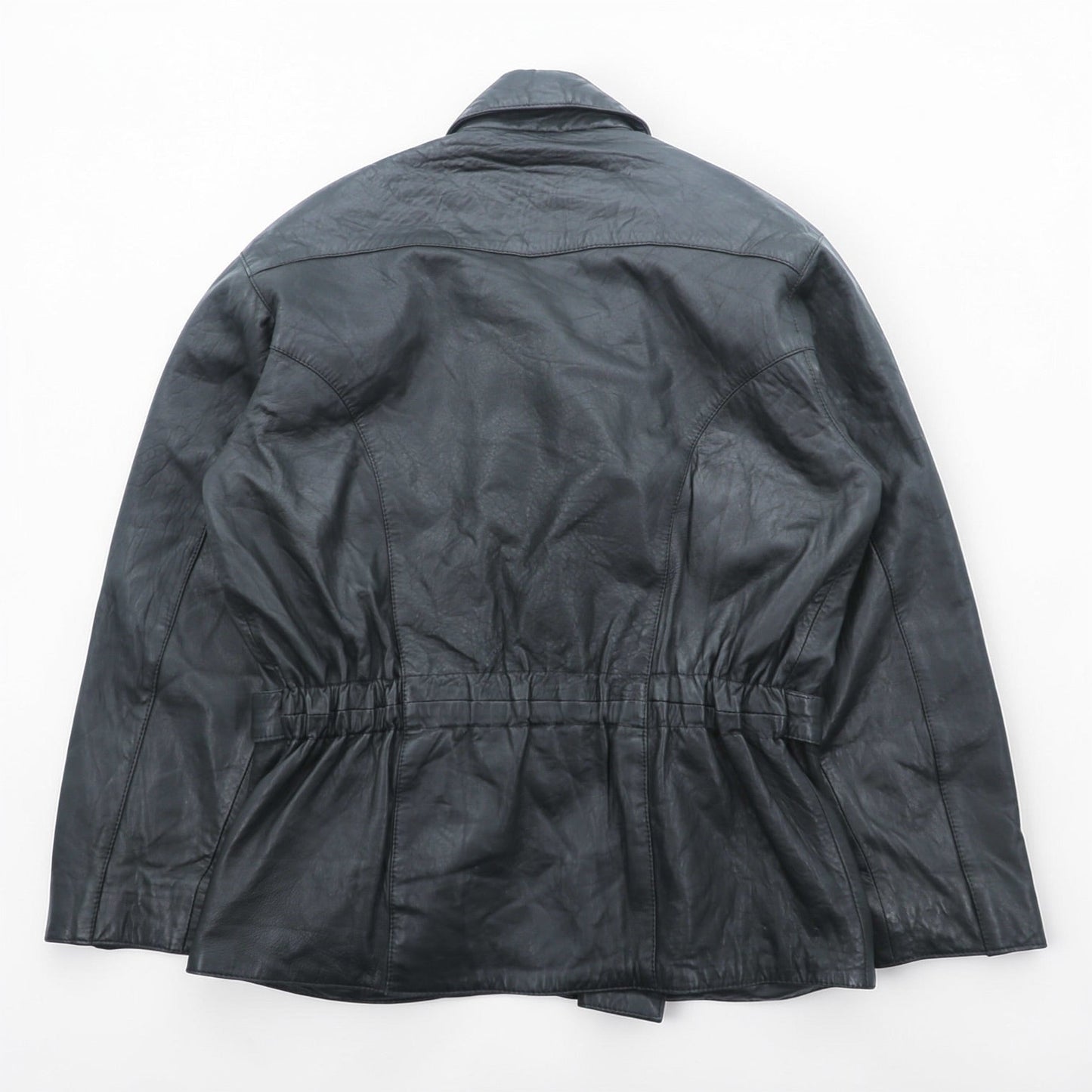 MADDOX 90年代 ユーロヴィンテージ ナッパレザー ロング ダブルライダースジャケット XL ブラック コート ウエストベルト