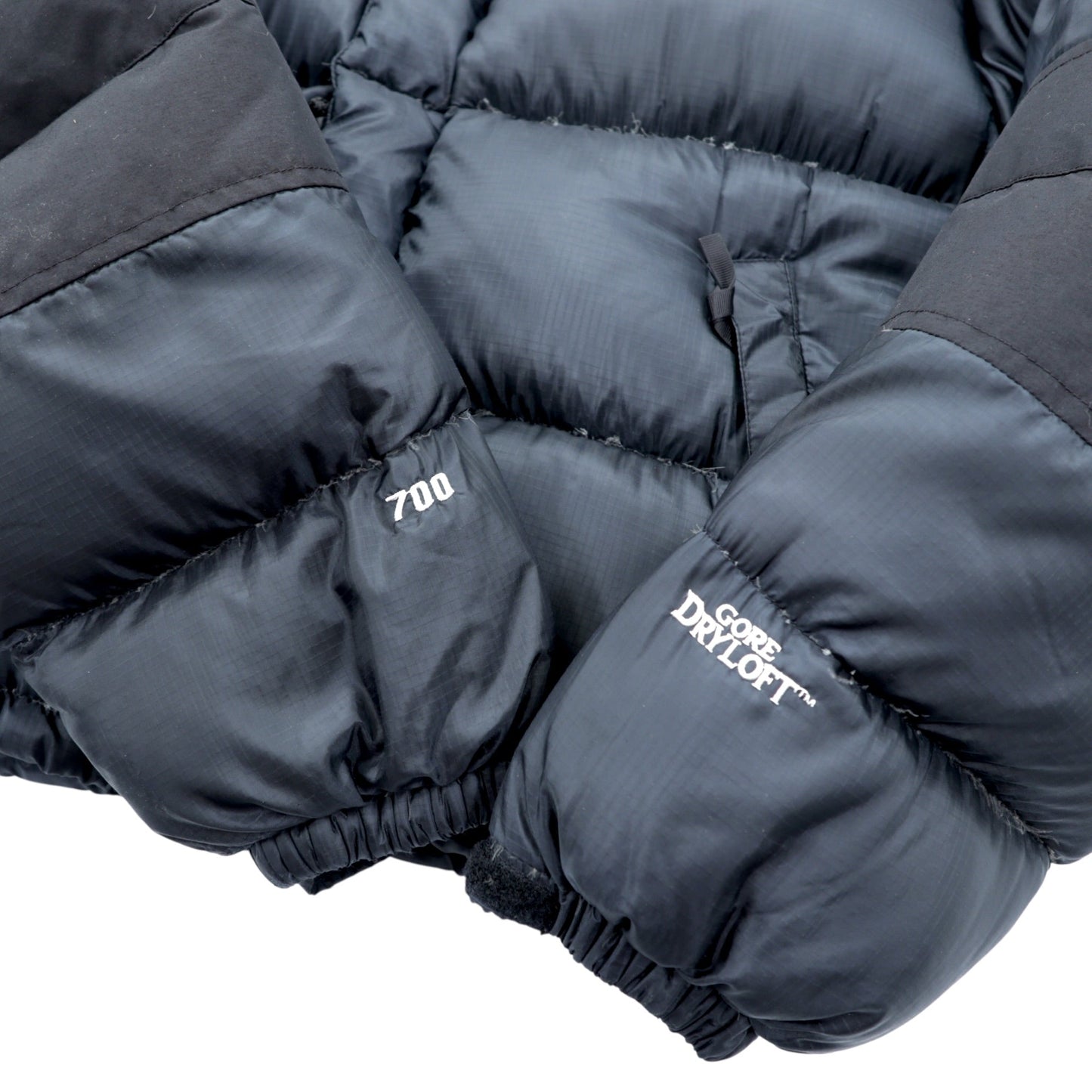 THE NORTH FACE 90年代 GORE DRYLOFT ヌプシ ダウンジャケット S ブラック ドローコード SUMMIT JACKET 700フィルパワー
