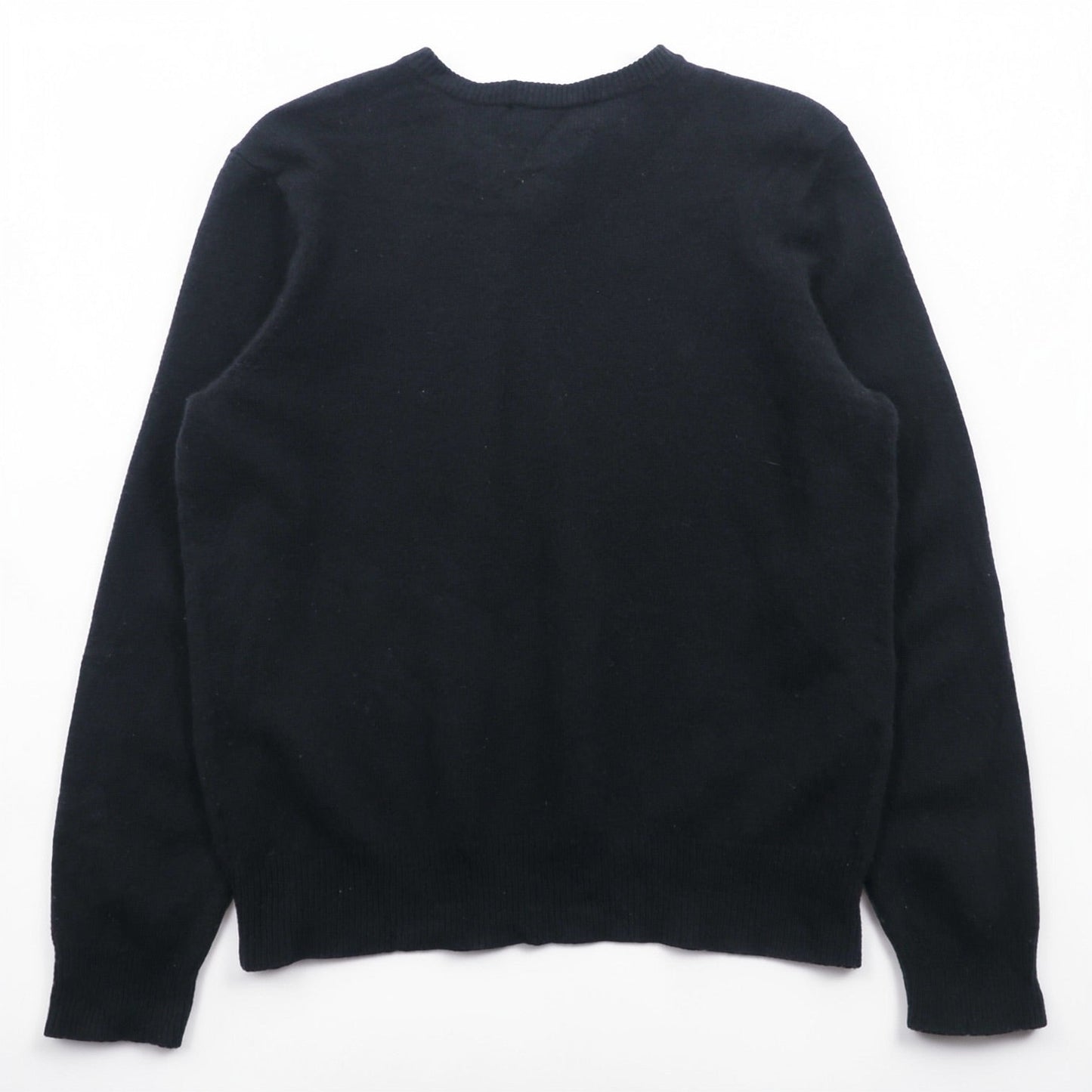 Polo Ralph Lauren 90年代 Vネック ニット セーター L ブラック ラムウール 羊毛 ITALIAN YARN スモールポニー刺繍