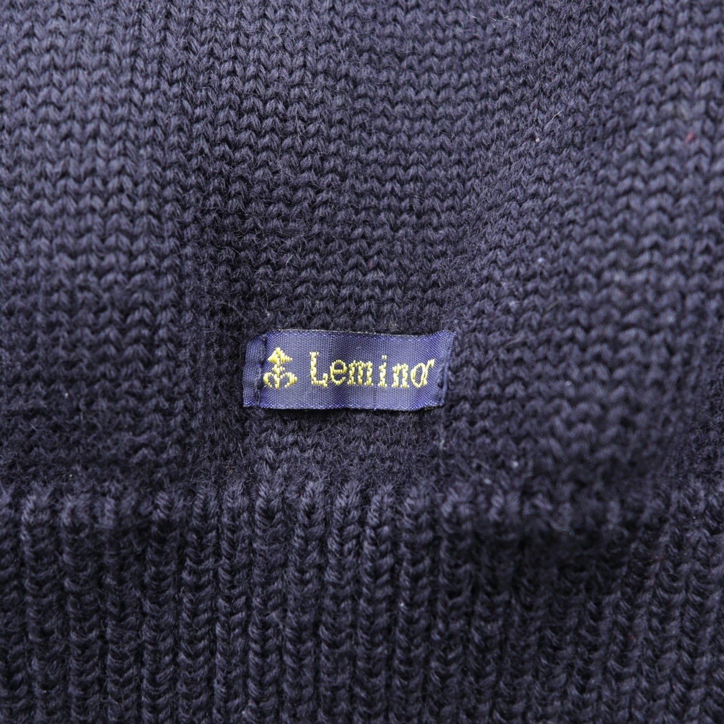 Le minor 90年代 フランス製 ヴィンテージ ニット セーター L ネイビー ケーブル編み