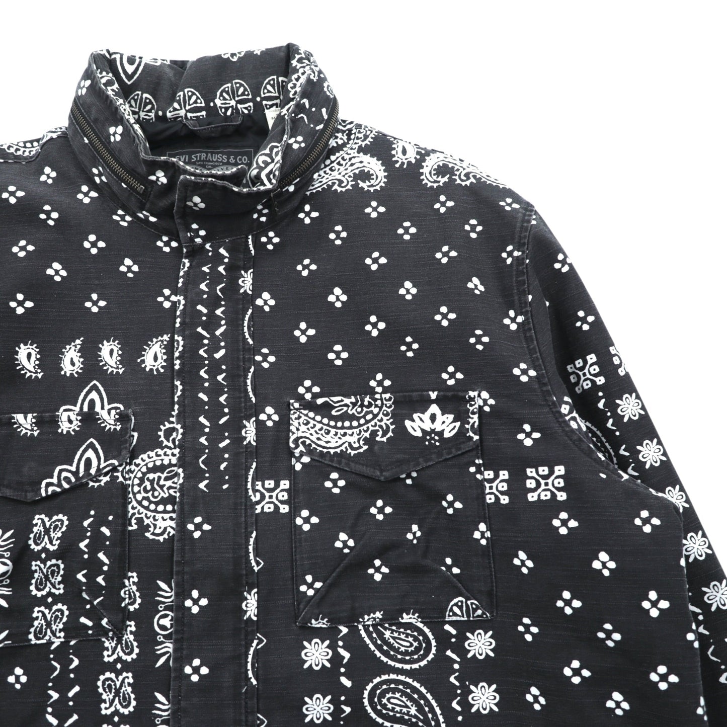Levi's フィールドコート ミリタリージャケット XL ペイズリー フード収納 KEARNY FIELD COAT BANDANA REMIX A4419-0003