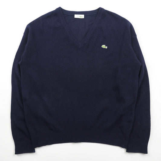 CHEMISE LACOSTE 80年代 フランス製 ヴィンテージ Vネック ニット セーター L フレンチラコステ