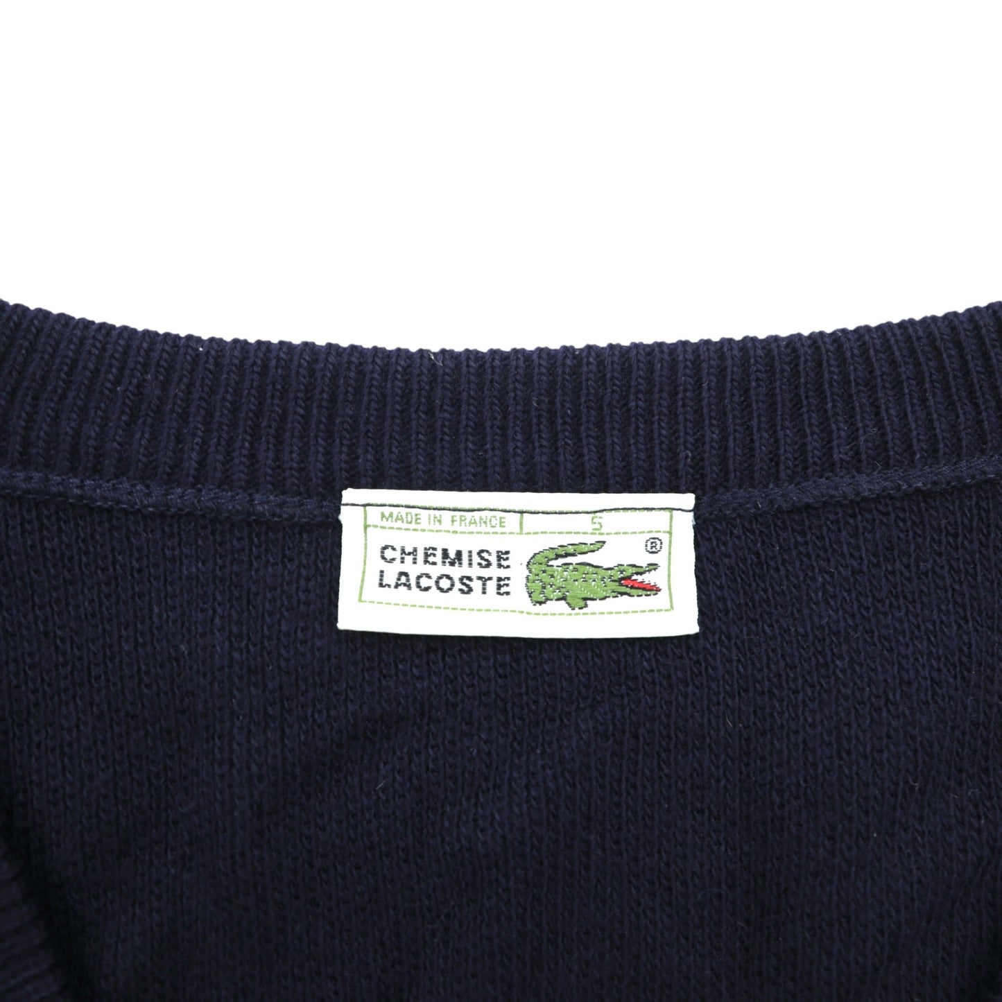 CHEMISE LACOSTE 80年代 フランス製 ヴィンテージ Vネック ニット セーター L フレンチラコステ