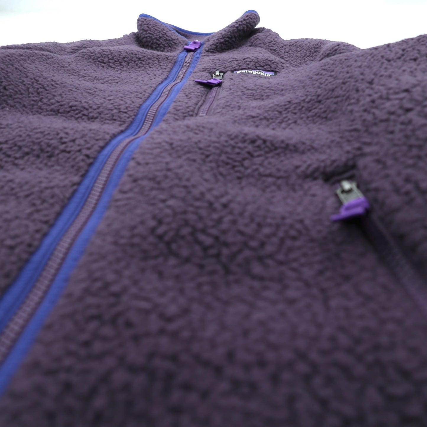 Patagonia レトロパイル フリースジャケット S パープル フルジップ ハイネック 22801