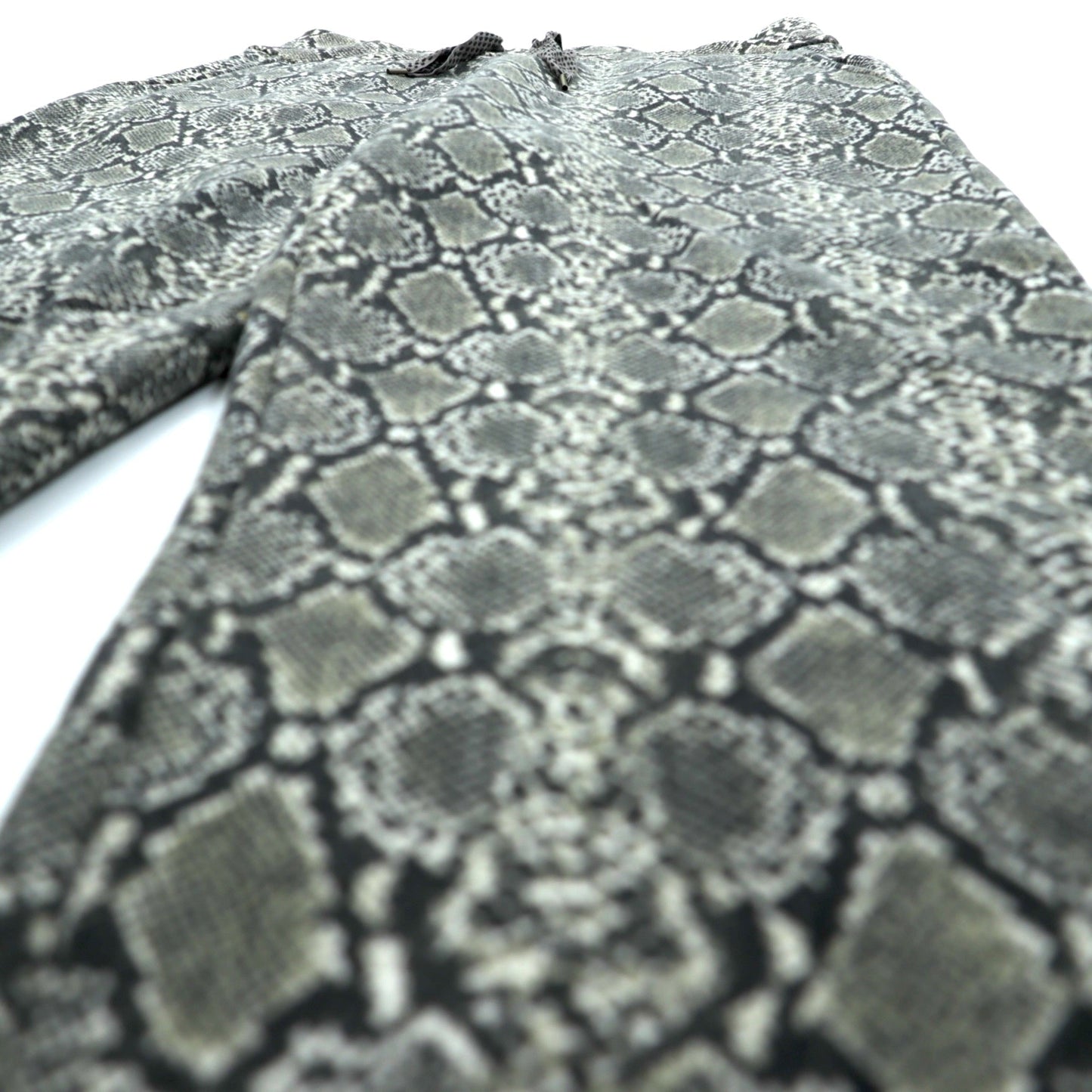 KAPITAL 日本製 フリース スウェットパンツ XL グレー パイソン 総柄 Fleece Snake Pattern Sweat Rib Pants K2311LP169