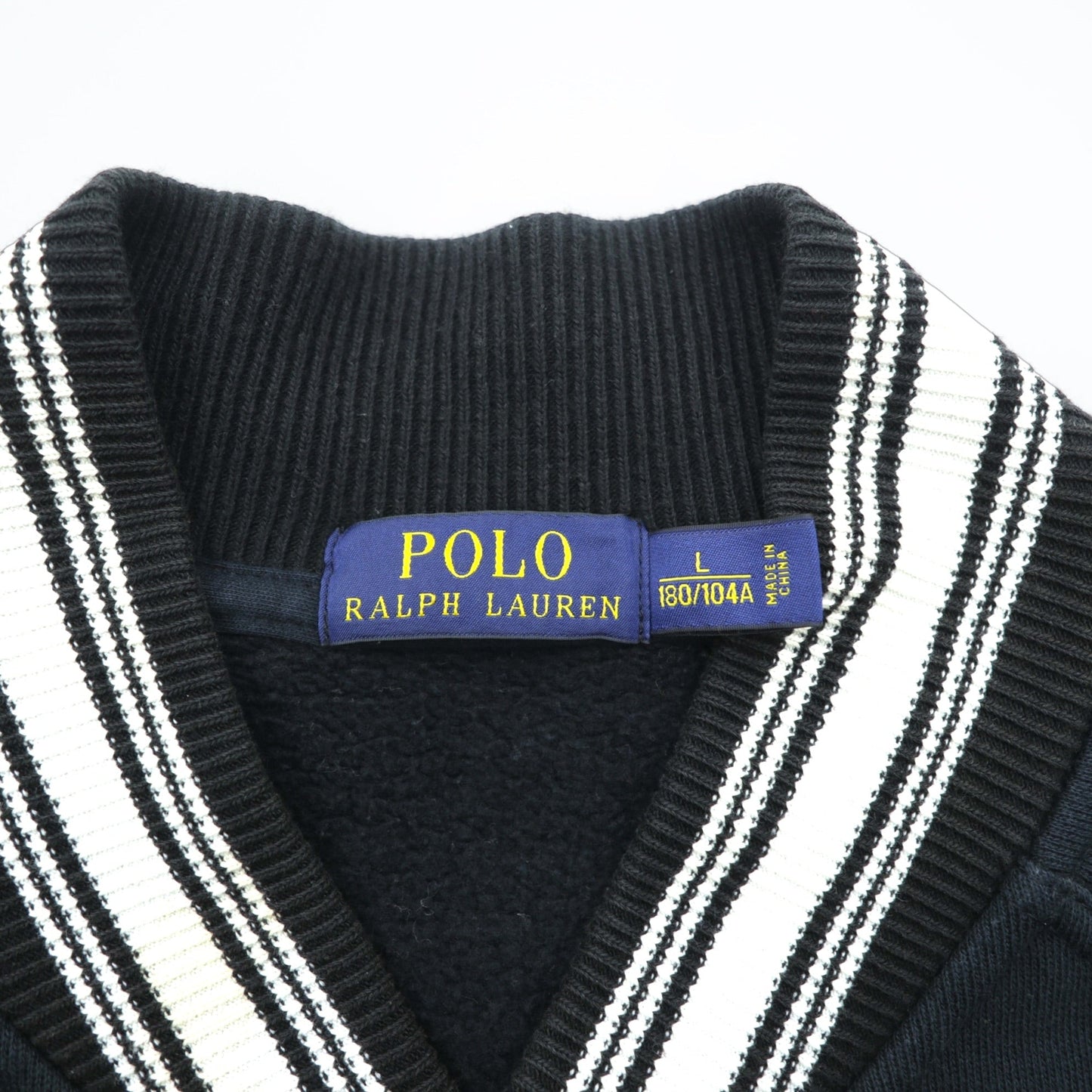 Polo Ralph Lauren レタード スタジャン スウェット L ブラック ワッペン P リブライン