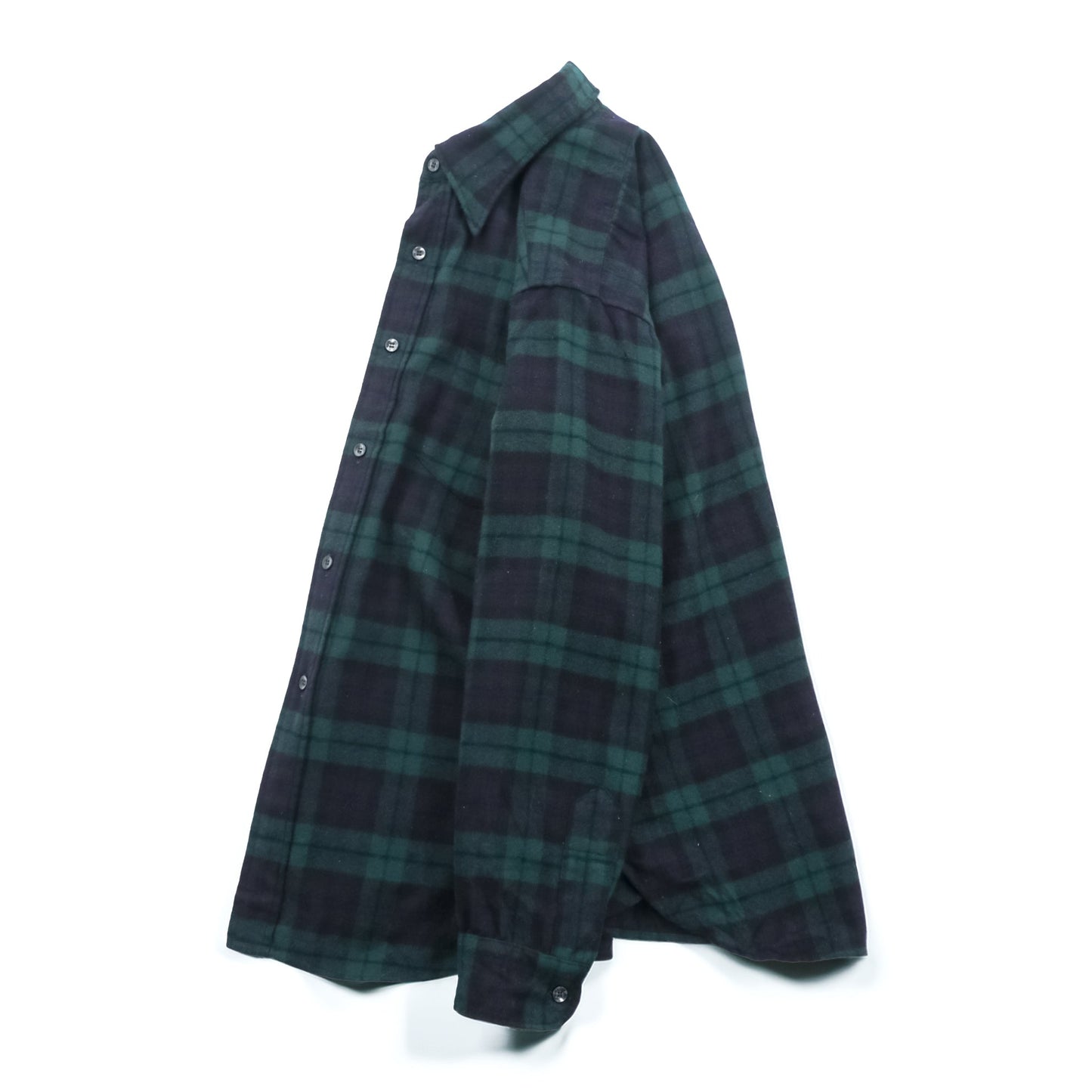 PENDLETON 70年代 USA製 ヴィンテージ ブラックウォッチ ウール フランネルシャツ M チェック ネイビー グリーン