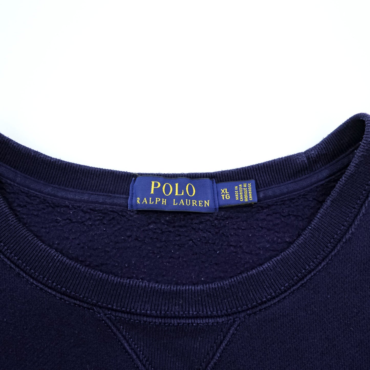 Polo Ralph Lauren 前V スウェット トレーナー XL ネイビー スモールポニー ロゴ 刺繍