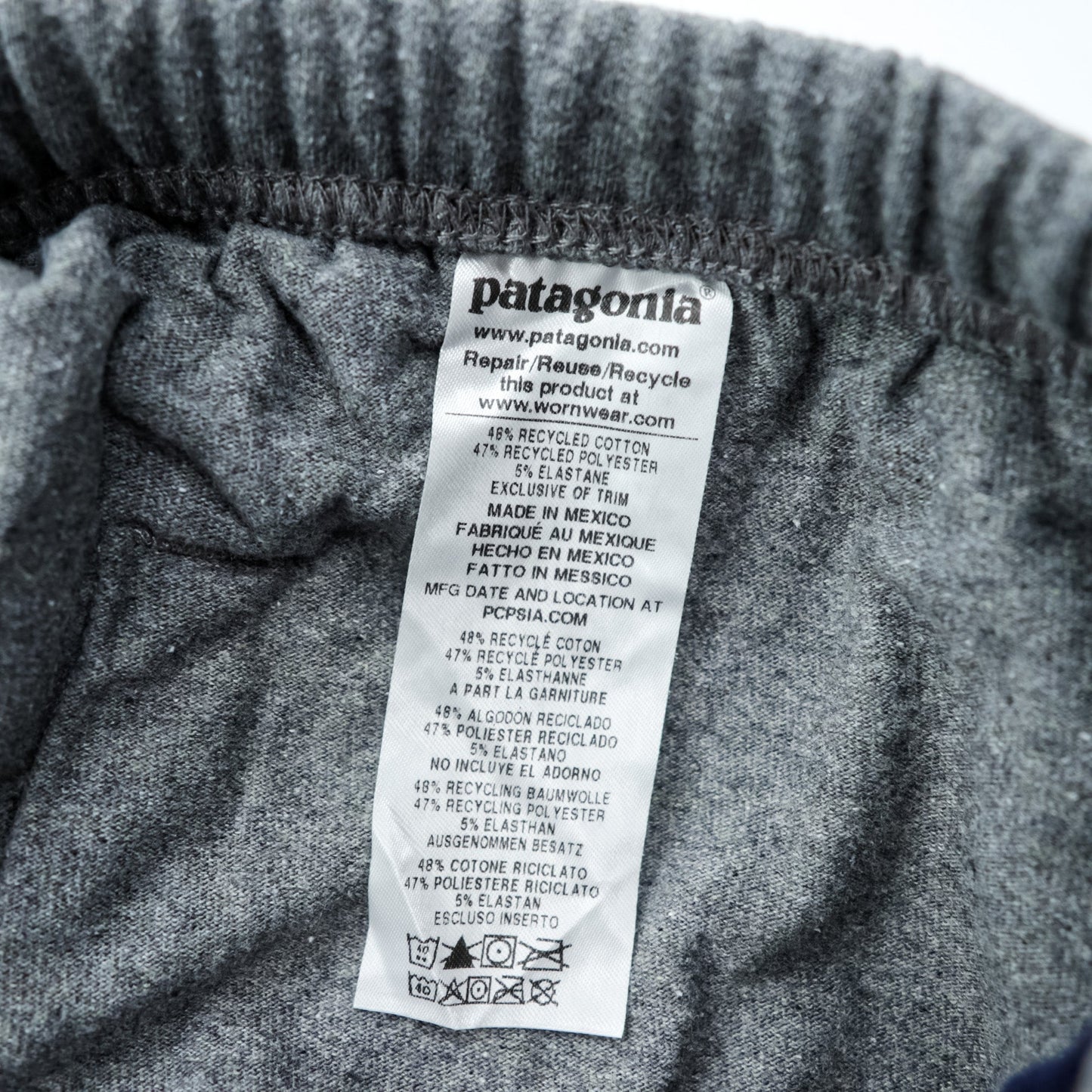 Patagonia P-6 ビッグラベル アップライザル スウェットパンツ M グレー 裏起毛 ジョガーパンツ 26052