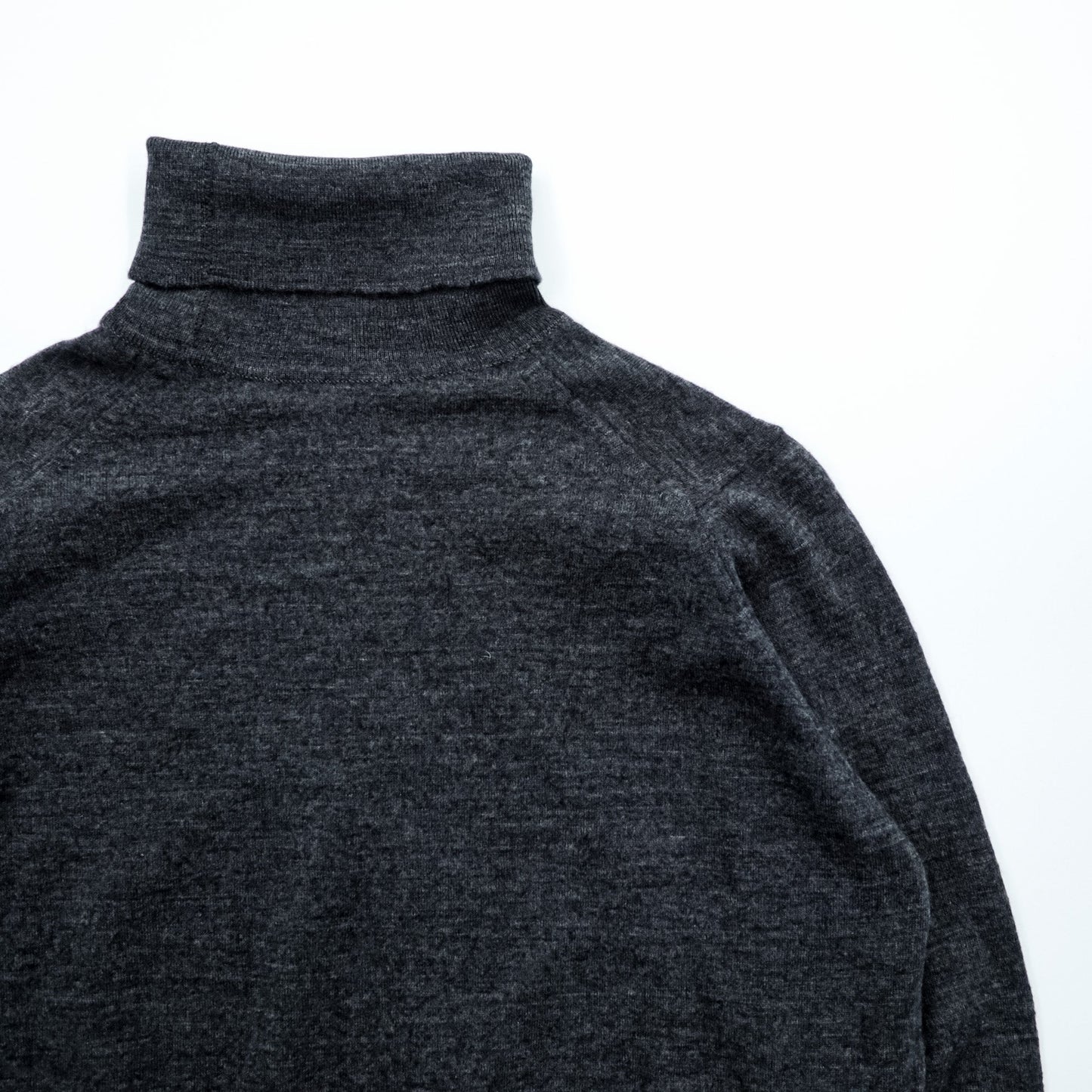 JOHN SMEDLEY 英国製 メリノウール タートルネック ニット セーター S グレー EXTRAFINE MERINO WOOL イギリス製