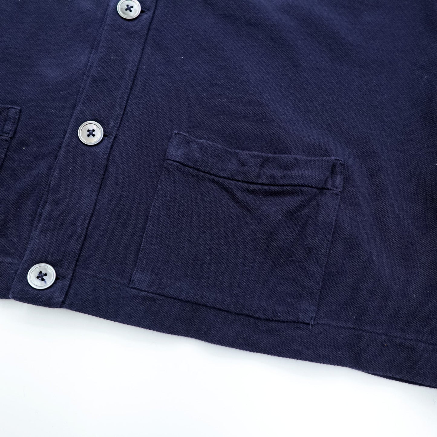 Polo Ralph Lauren 鹿の子 ニット Vネック カーディガン XL ネイビー スモールポニー ロゴ 刺繍