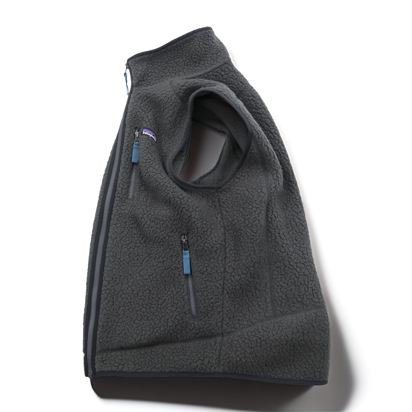 Patagonia レトロ パイル フリースベスト M グレー ボアフリース スタンドカラー 胸ポケット 22820
