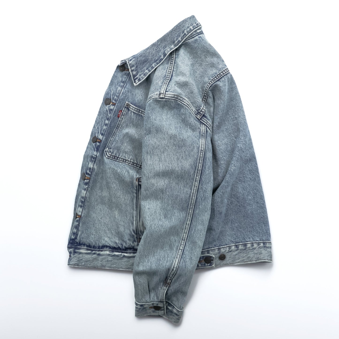 Levi's ヴィンテージ加工 デニム トラッカージャケット Gジャン M インディゴ ライトブルー STOCK TRUCKER JACKET A2662