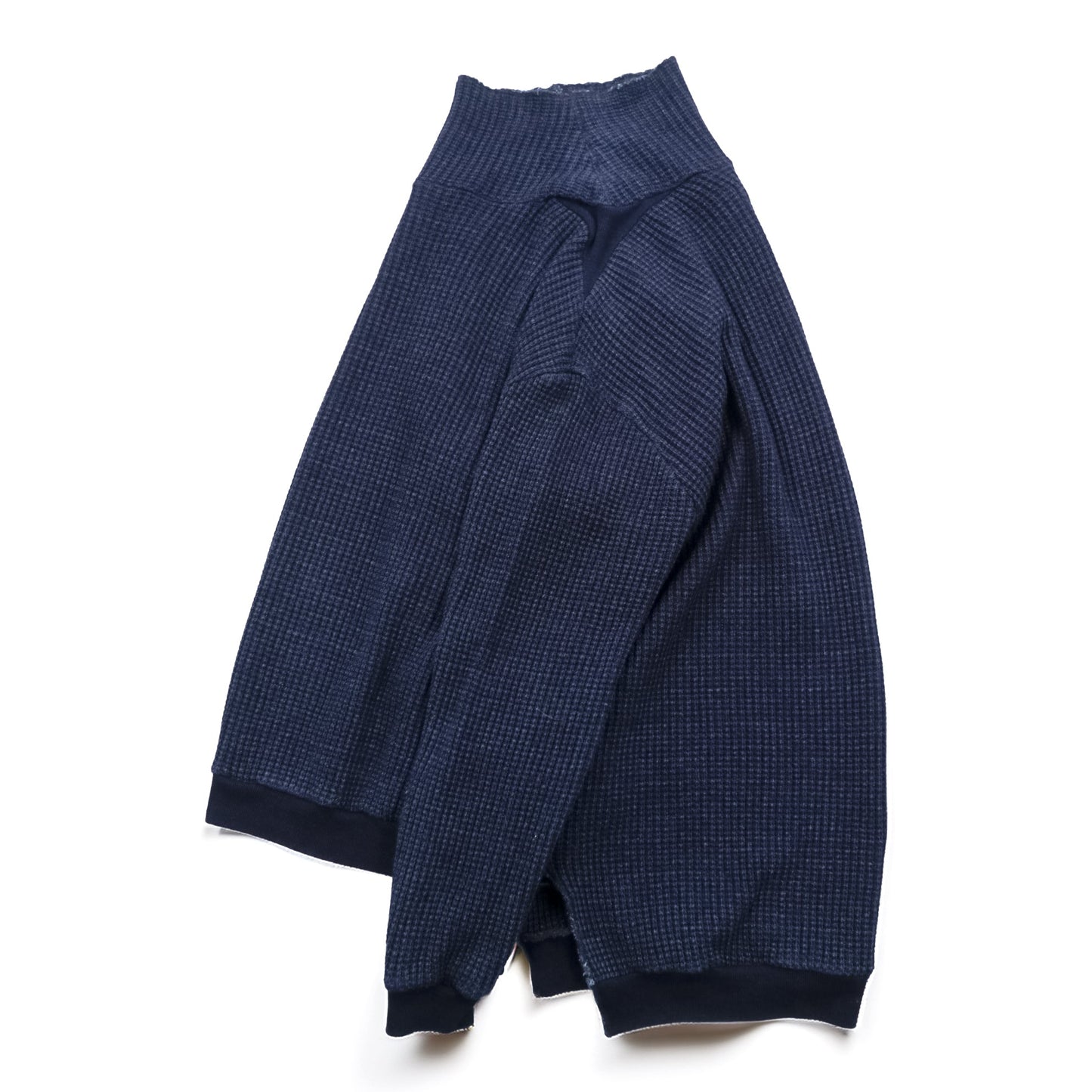 Leh ハイネック サーマル ニット セーター M ネイビー BEATNIK TURTLE SWEATER タートルネック サイドポケット LEH 597 日本製