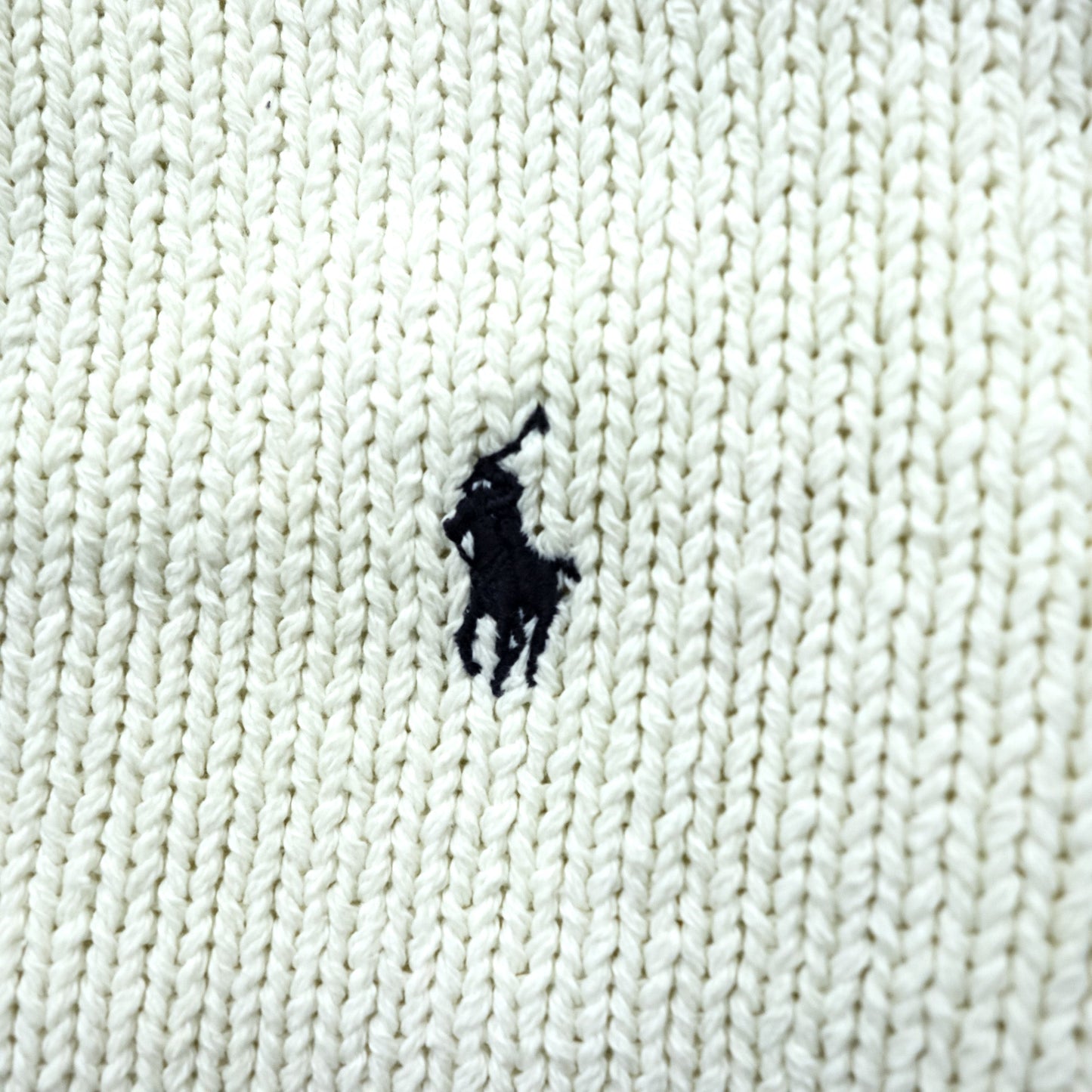 Polo Ralph Lauren 90年代 ニット Vネック カーディガン S ホワイト コットン ポケット 未使用品