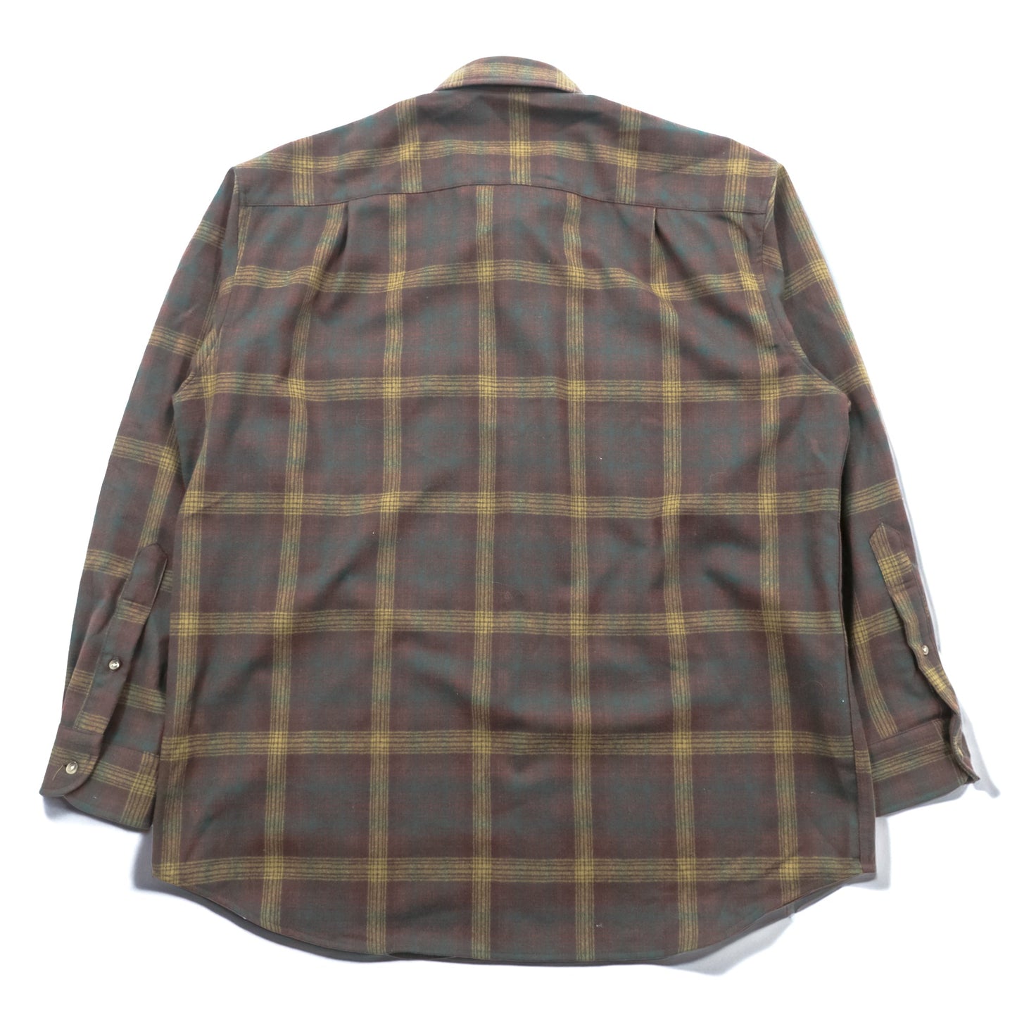 PENDLETON フランネルシャツ 長袖 ウールシャツ XL チェック グリーン FIELD SHIRT USA VIRGIN WOOL 胸ポケット