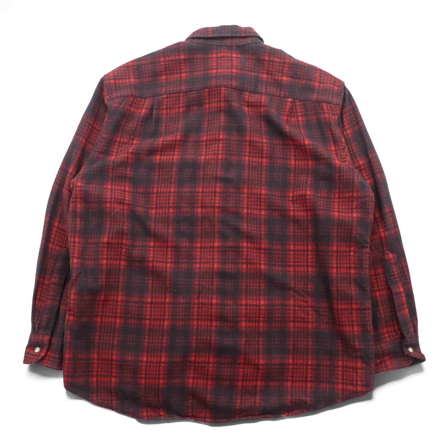 PENDLETON ボタンダウン フランネルシャツ 長袖 ウールシャツ XL バッファローチェック オンブレ 胸ポケット