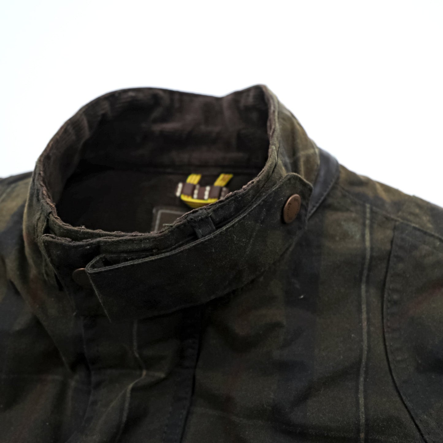 Timberland × British Millerain オイルド ハンティングジャケット L チェック チンストラップ 襟コーデュロイ 英国製生地 ワックスコットン