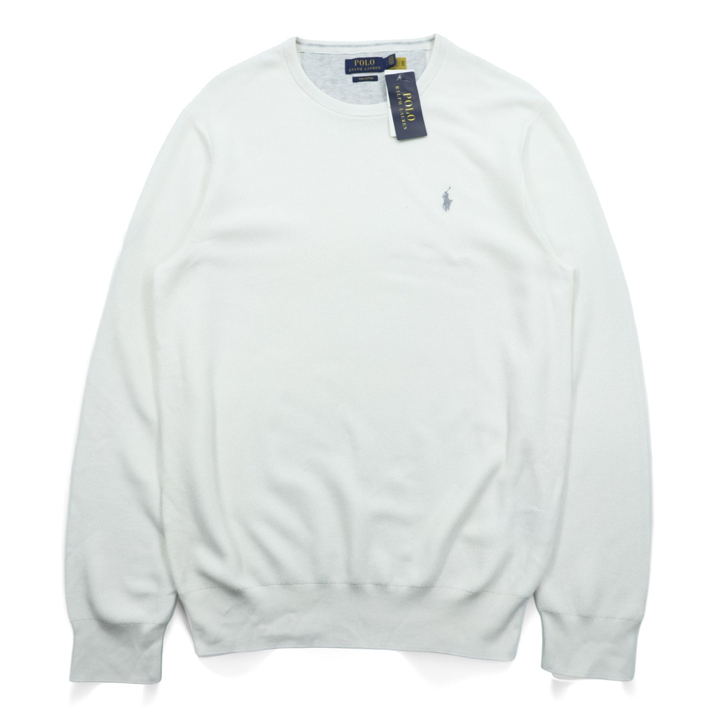 Polo Ralph Lauren ピマコットン メッシュ ニット セーター L ホワイト 未使用品