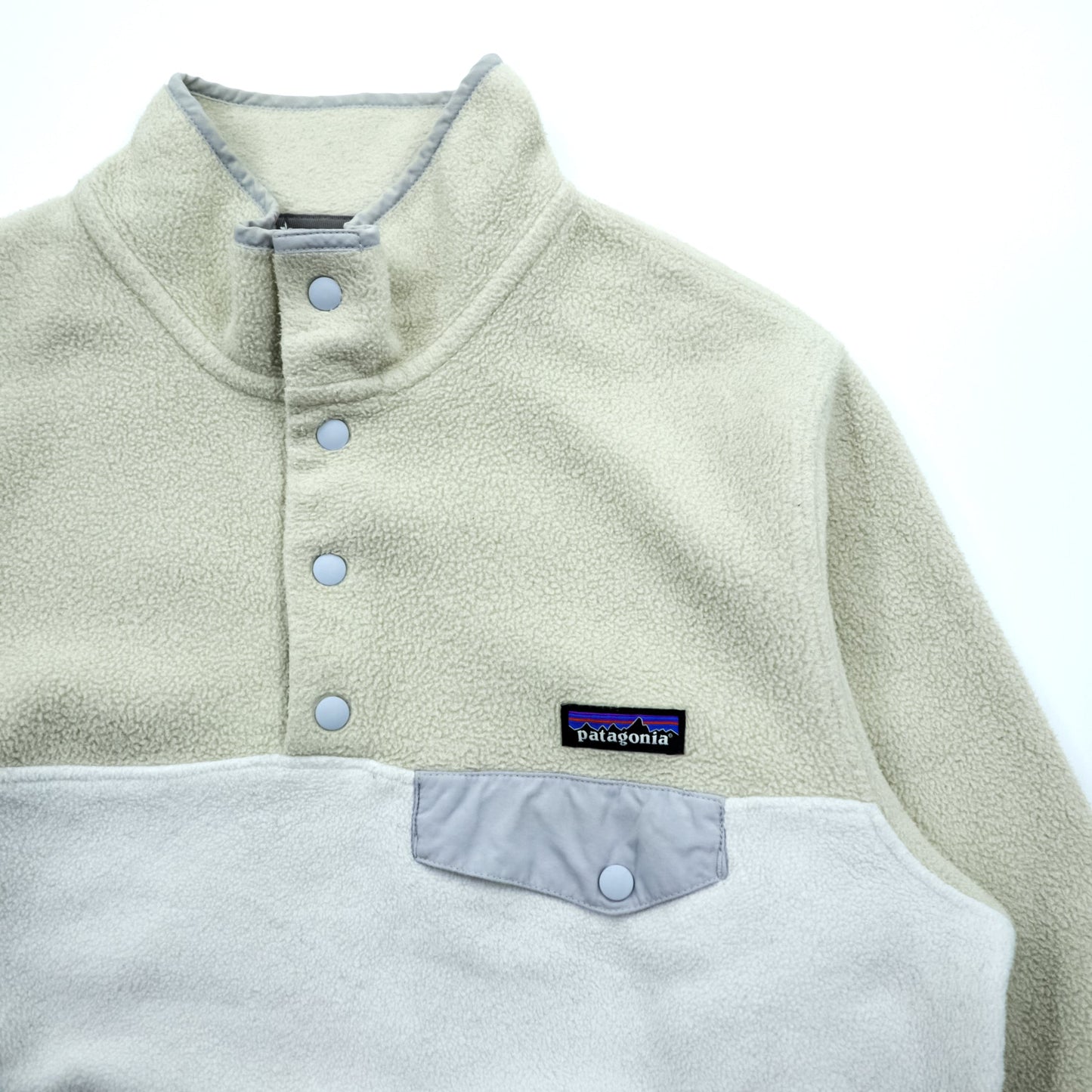 Patagonia シンチラ Synchilla スナップT フリース L オートミール バイカラー プルオーバー 胸ポケット