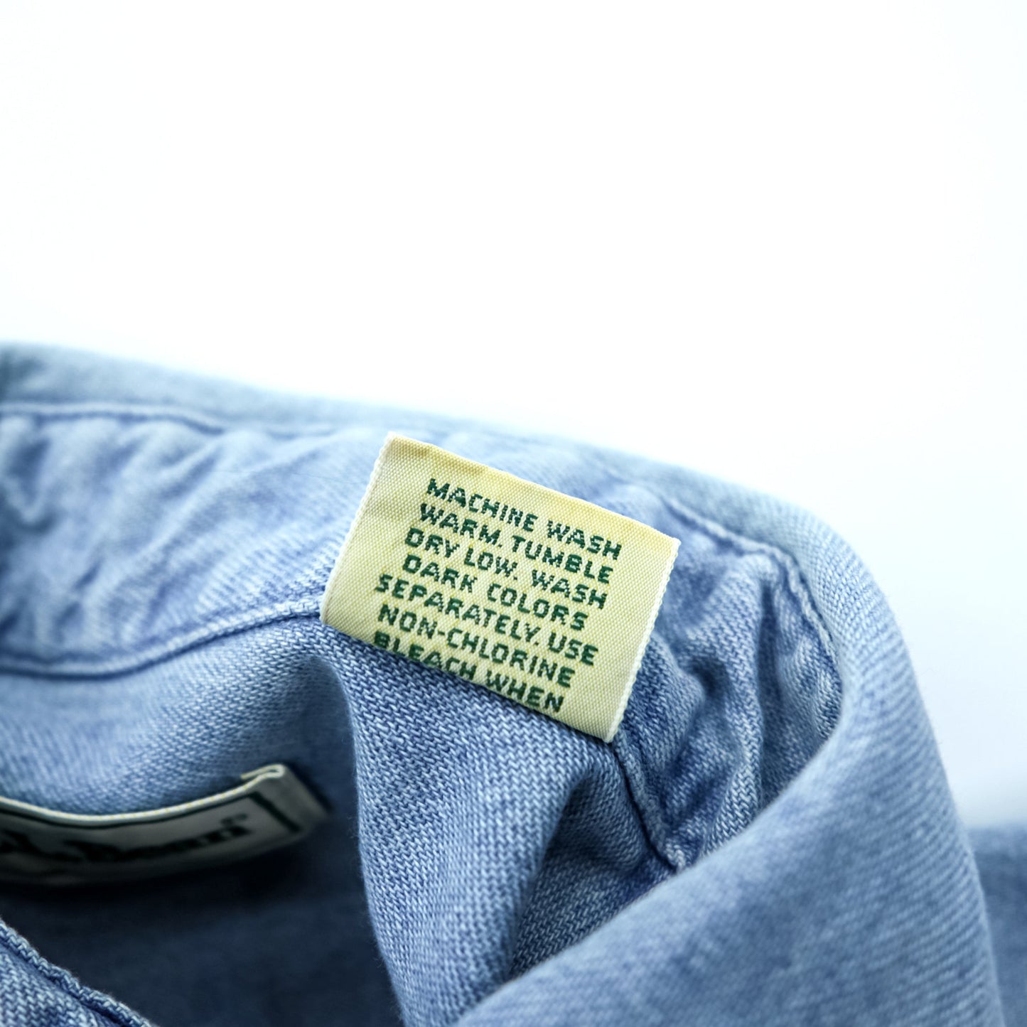 L.L.Bean 80年代 カナダ製 ヴィンテージ デニムシャツ L インディゴ ライトブルー 胸ポケット