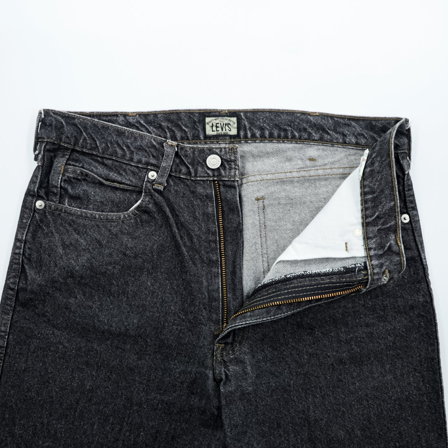 Levi's 90年代 日本製 ビッグE シルバータブ デニムパンツ テーパード ジーンズ L ブラック 635-54