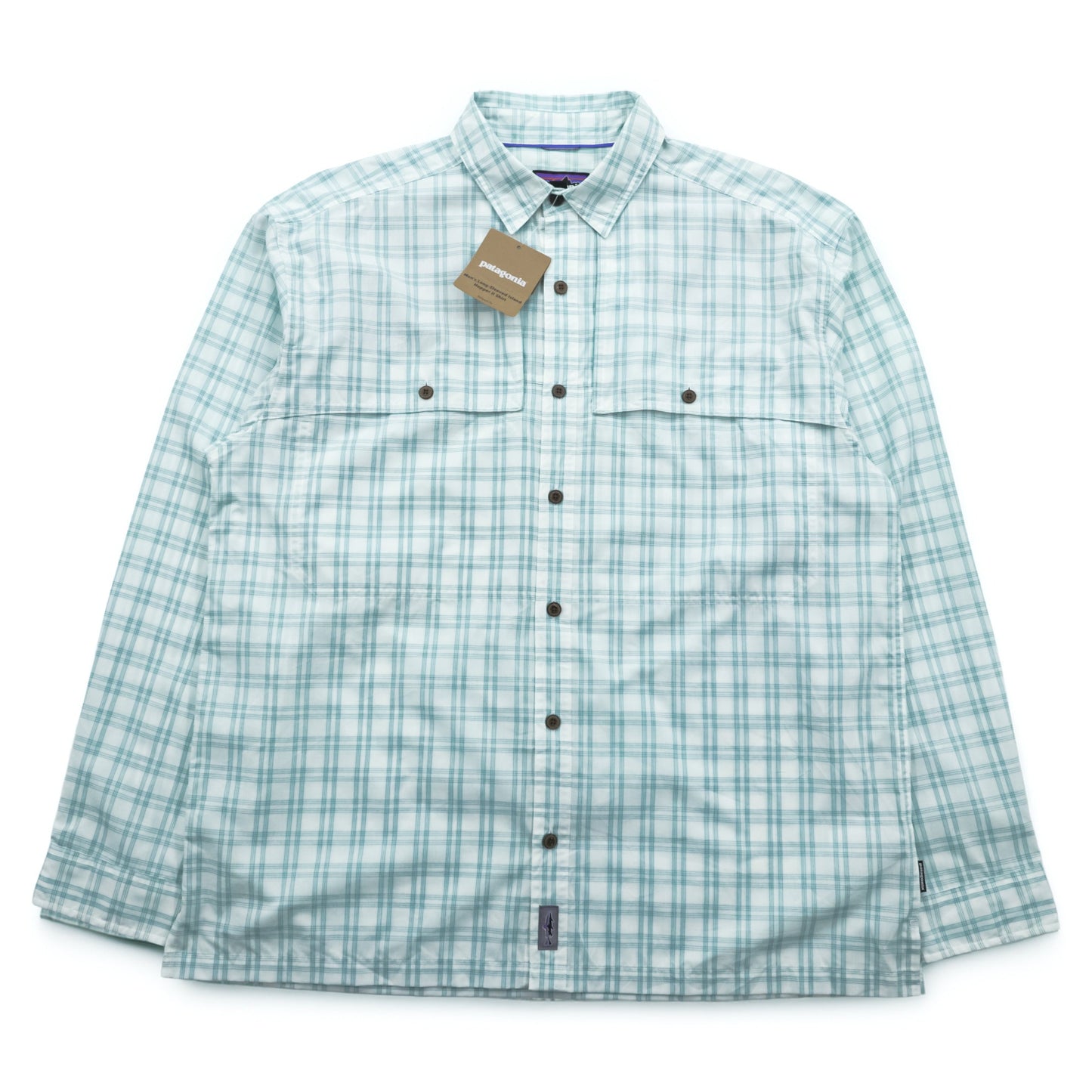 Patagonia オーガニックコットン シャツ L ホワイト チェック L/S Island Hopper 2 52181 未使用品