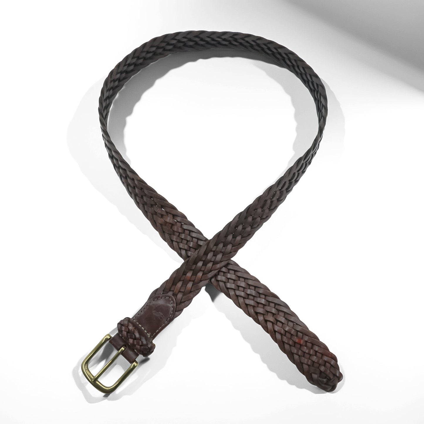 Polo Ralph Lauren イントレチャート 編み込み メッシュ レザー ベルト 405676154-001