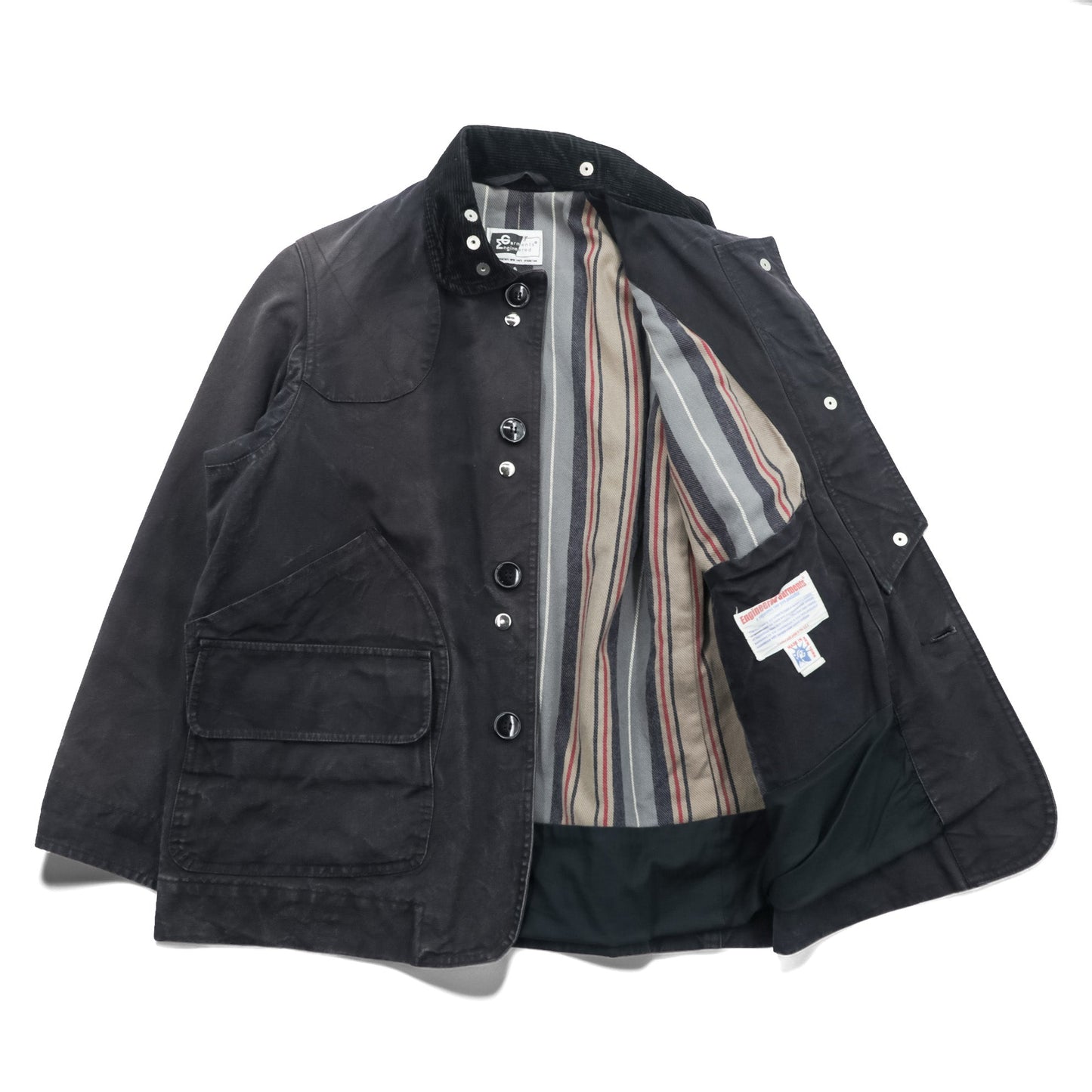 ENGINEERED GARMENTS ハンティングジャケット フィールドジャケット S ブラック 襟コーデュロイ チェンジボタン チンストラップ USA製