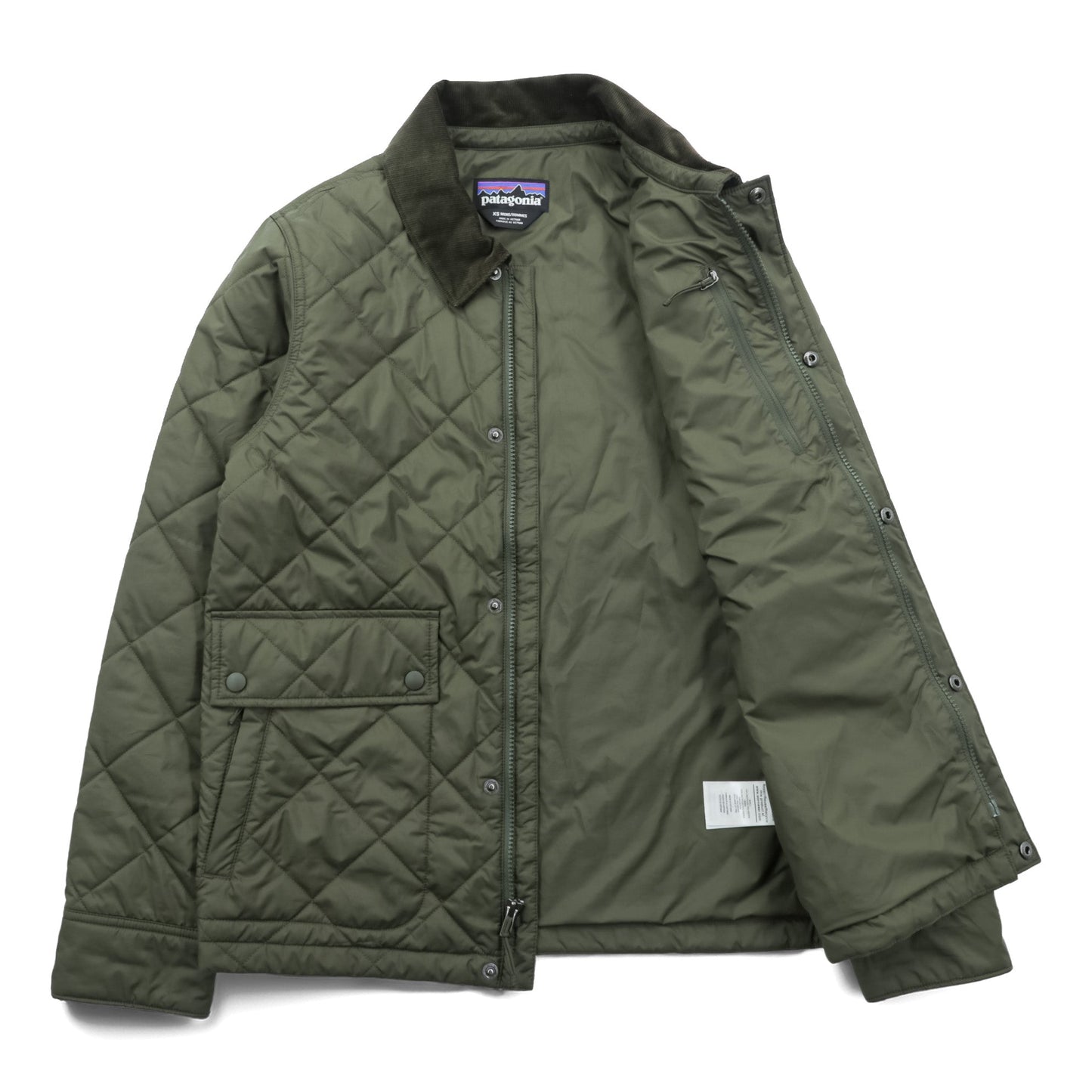 Patagonia ダイアモンド キルト ジャケット XS オリーブ 中綿 キルティング 襟コーデュロイ 20735