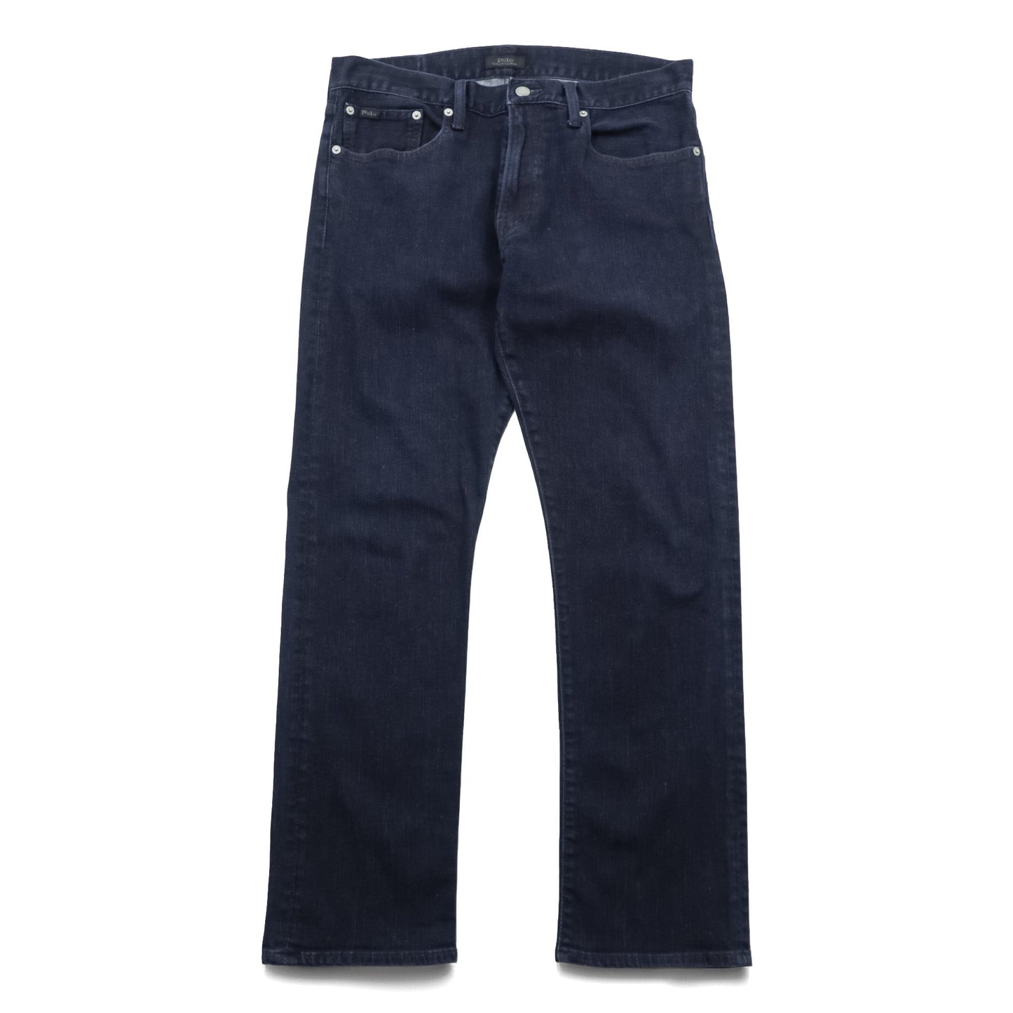 Polo Ralph Lauren デニムパンツ ジーンズ S インディゴ ストレッチ 濃紺 レザーパッチ THE HAMPTON RELAXED