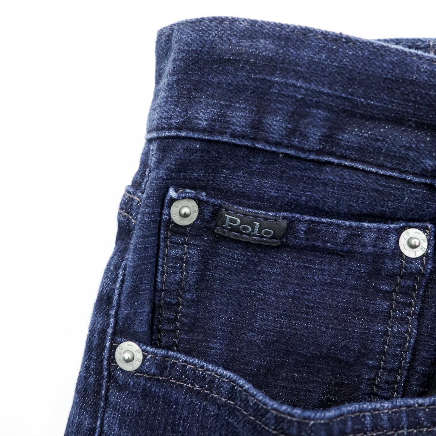 Polo Ralph Lauren デニムパンツ ジーンズ S インディゴ ストレッチ 濃紺 レザーパッチ THE HAMPTON RELAXED