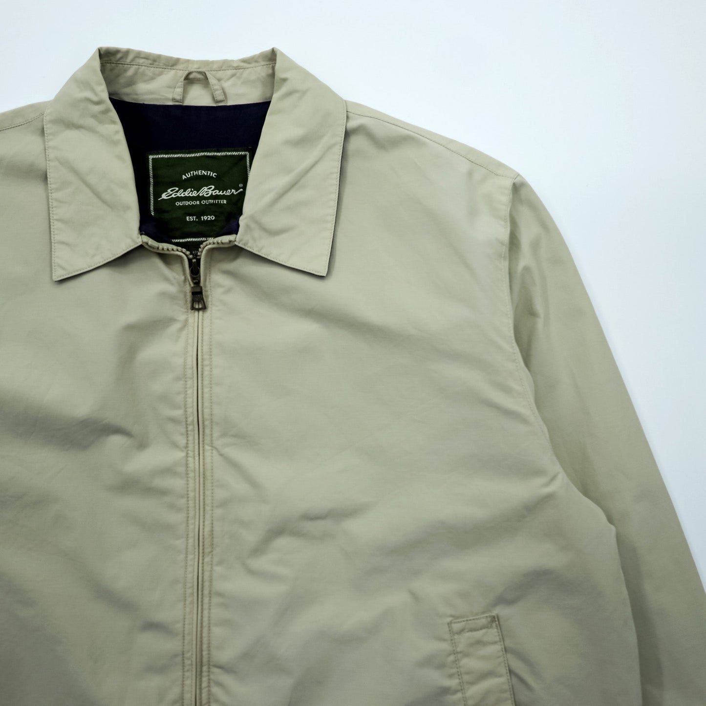 Eddie Bauer 90年代 スウィングトップ ハリントンジャケット L ベージュ コットン ナイロン