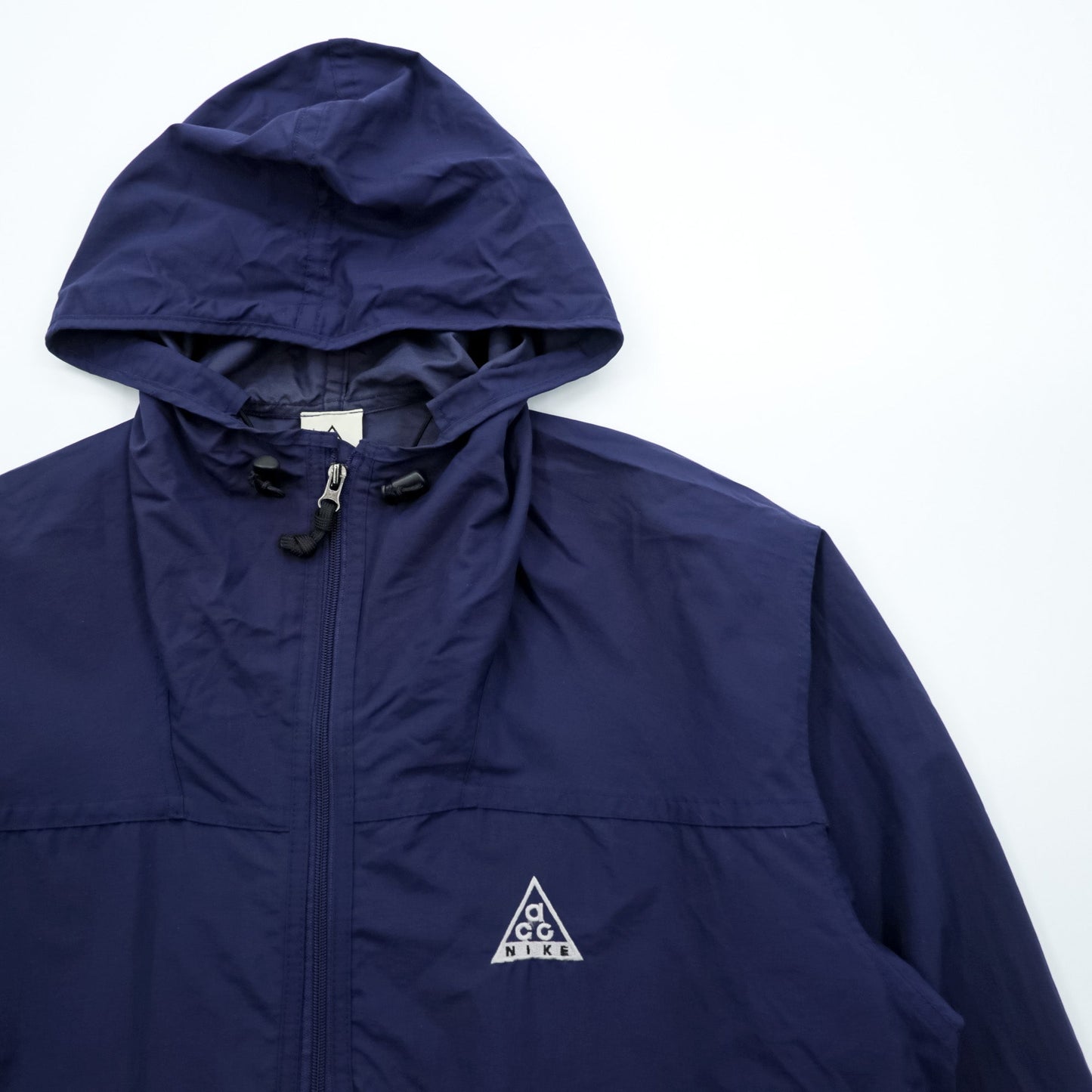 NIKE ACG 90年代 ハーフジップ アノラックパーカー ナイロンジャケット L ネイビー メッシュポケット ドローコード ビッグサイズ