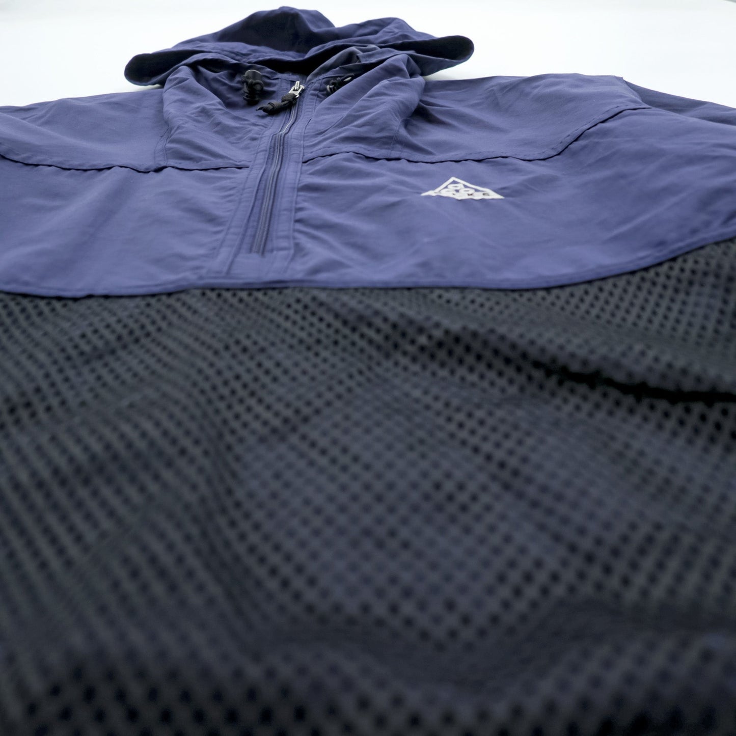NIKE ACG 90年代 ハーフジップ アノラックパーカー ナイロンジャケット L ネイビー メッシュポケット ドローコード ビッグサイズ