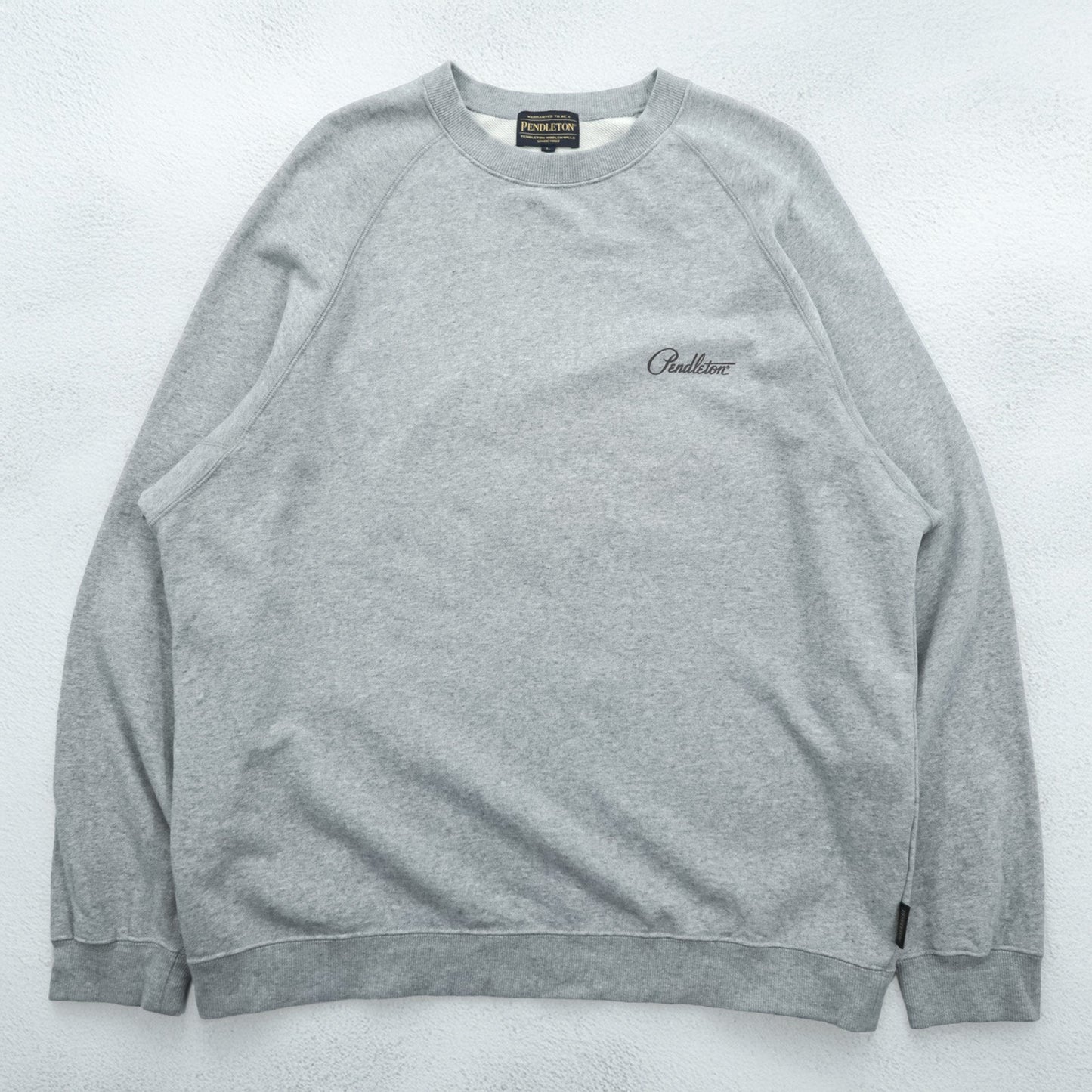PENDLETON バックプリント スウェット トレーナー L グレー ネイティブ柄 チマヨ コットン 3475-3006