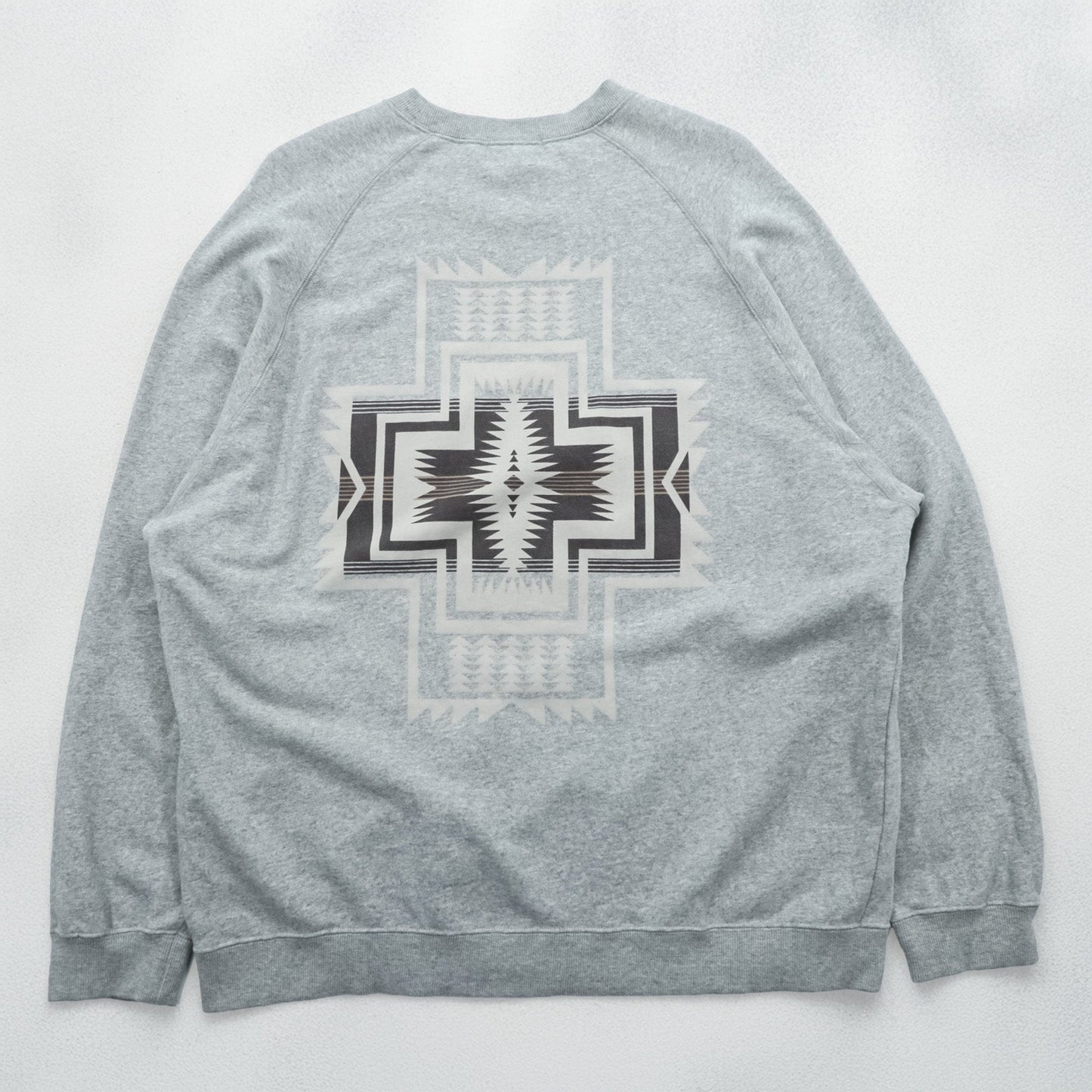 PENDLETON バックプリント スウェット トレーナー L グレー ネイティブ柄 チマヨ コットン 3475-3006
