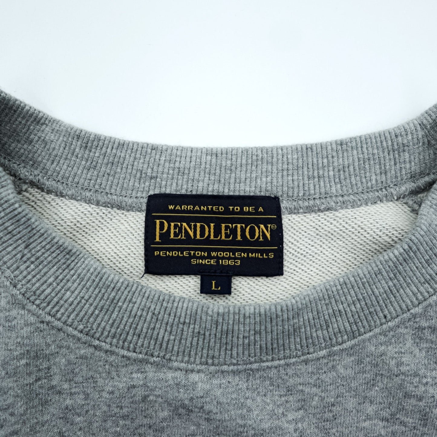 PENDLETON バックプリント スウェット トレーナー L グレー ネイティブ柄 チマヨ コットン 3475-3006